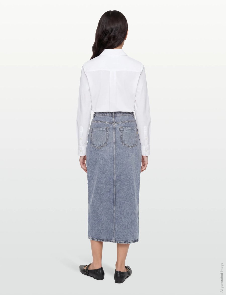 2NDDAY - 2ND Larchy - Summer Blue Denim - maxi röcke - mid blue - 4
