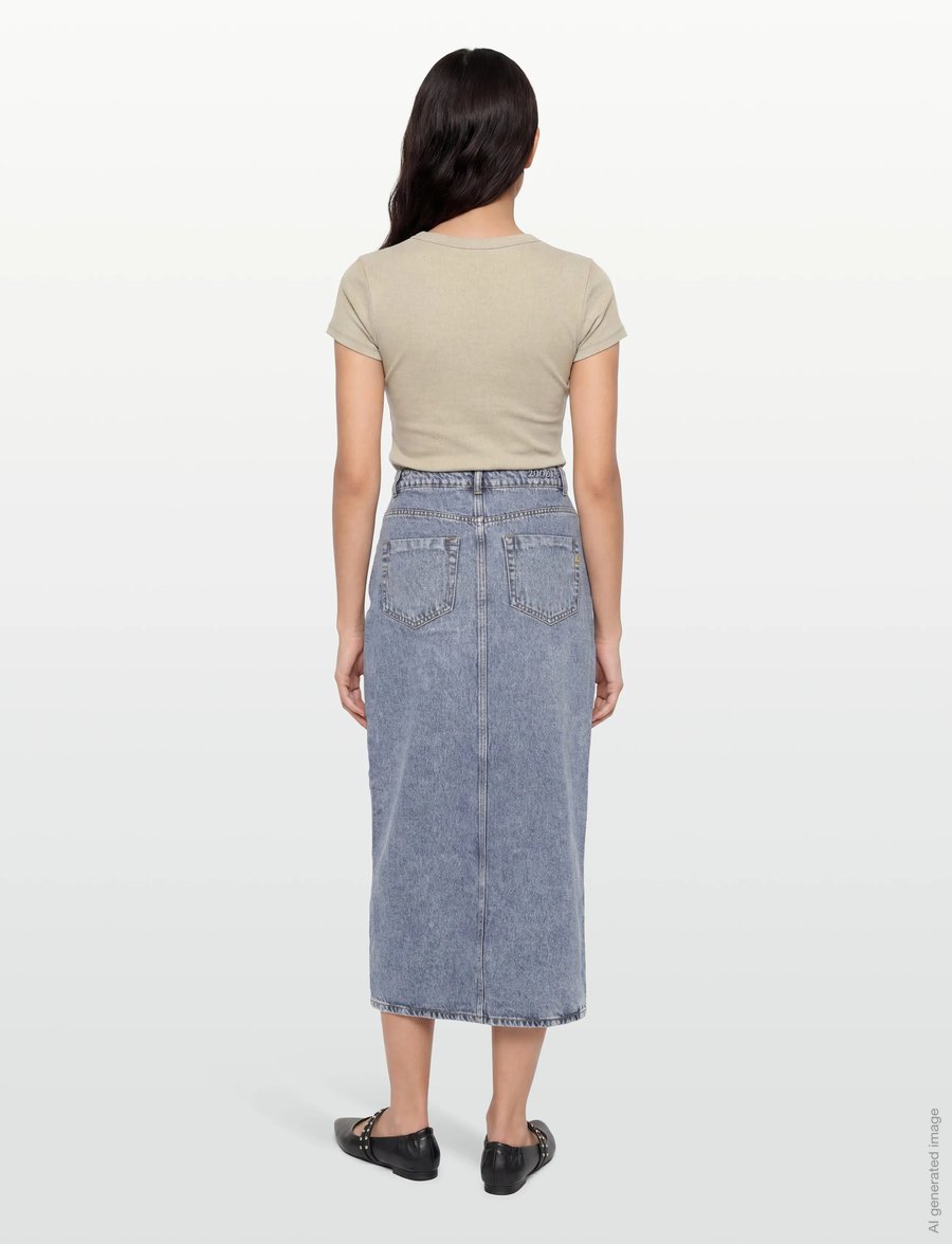 2NDDAY - 2ND Larchy - Summer Blue Denim - maxi röcke - mid blue - 4