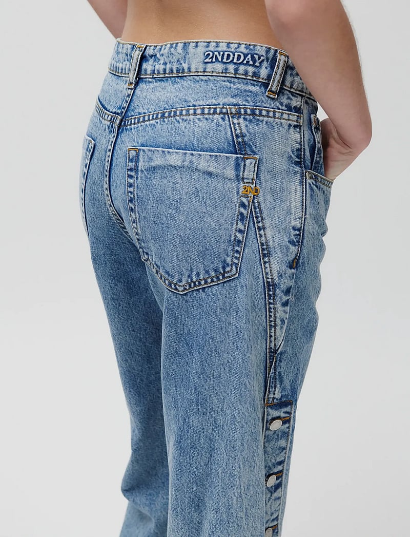2NDDAY - 2ND Tyler - Summer Blue Denim - hosen mit weitem bein - mid blue - 4