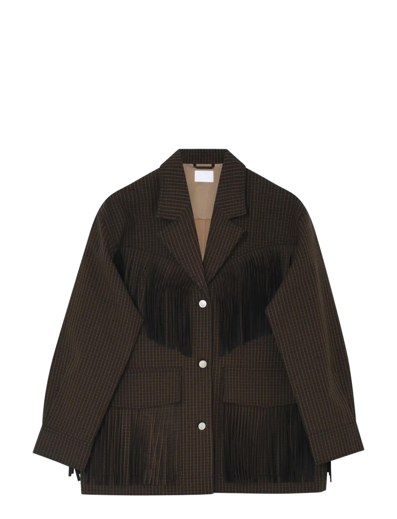 2NDDAY - 2ND Brucina - Check Fringe - enkeltradede blazere - ermine - 1