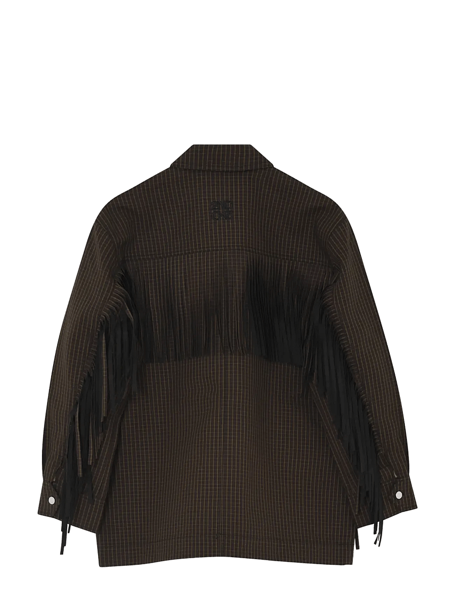 2NDDAY - 2ND Brucina - Check Fringe - enkeltradede blazere - ermine - 2