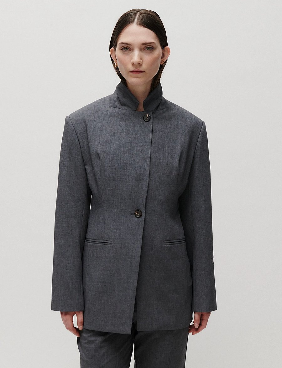2NDDAY - 2ND Hanzan - Melange Suiting - enkeltradede blazere - light grey melange - 0