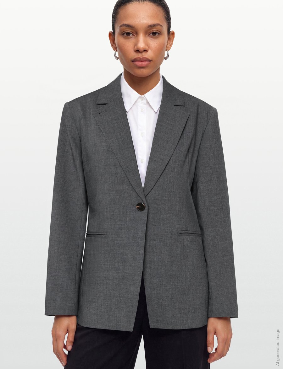 2NDDAY - 2ND Hanzan - Melange Suiting - enkeltradede blazere - light grey melange - 3