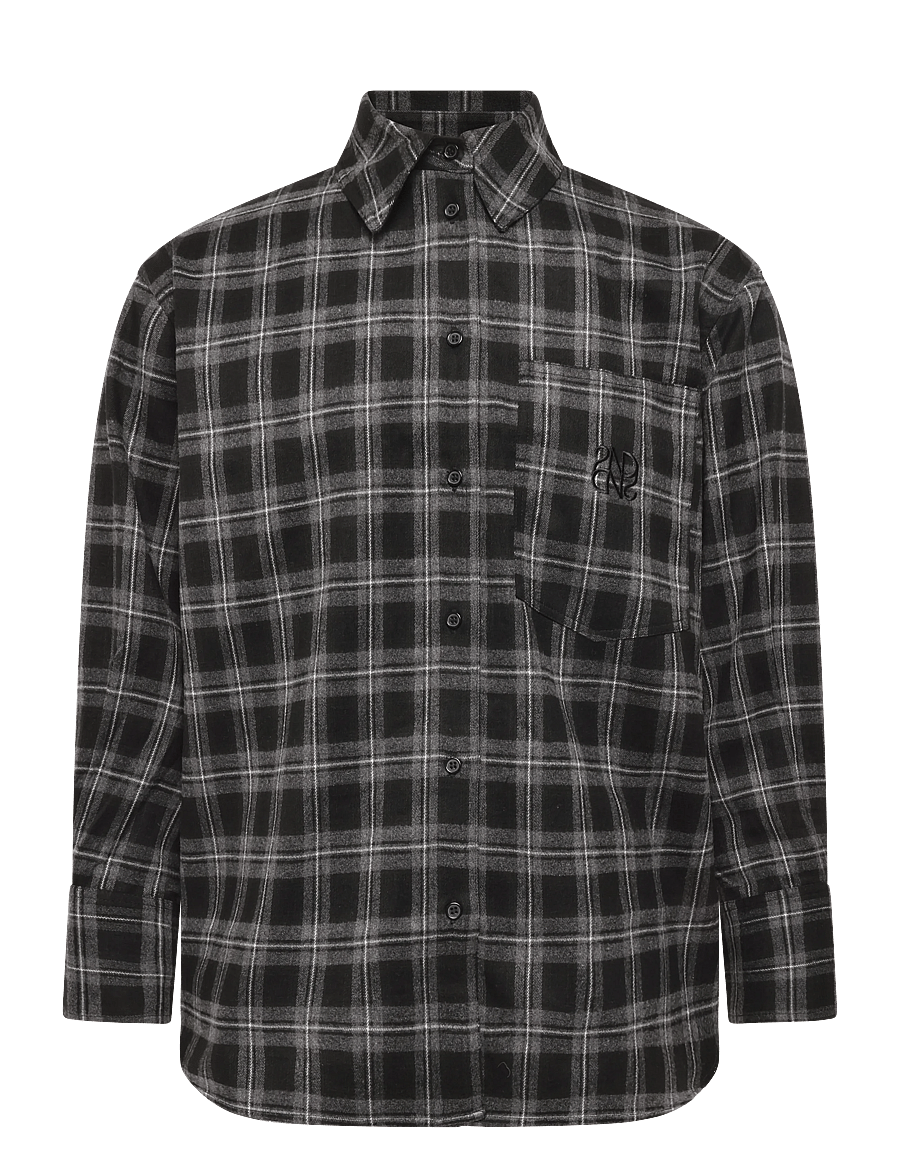 2NDDAY - 2ND Manny - Fall Flannel - langärmlige hemden - medium grey melange - 0