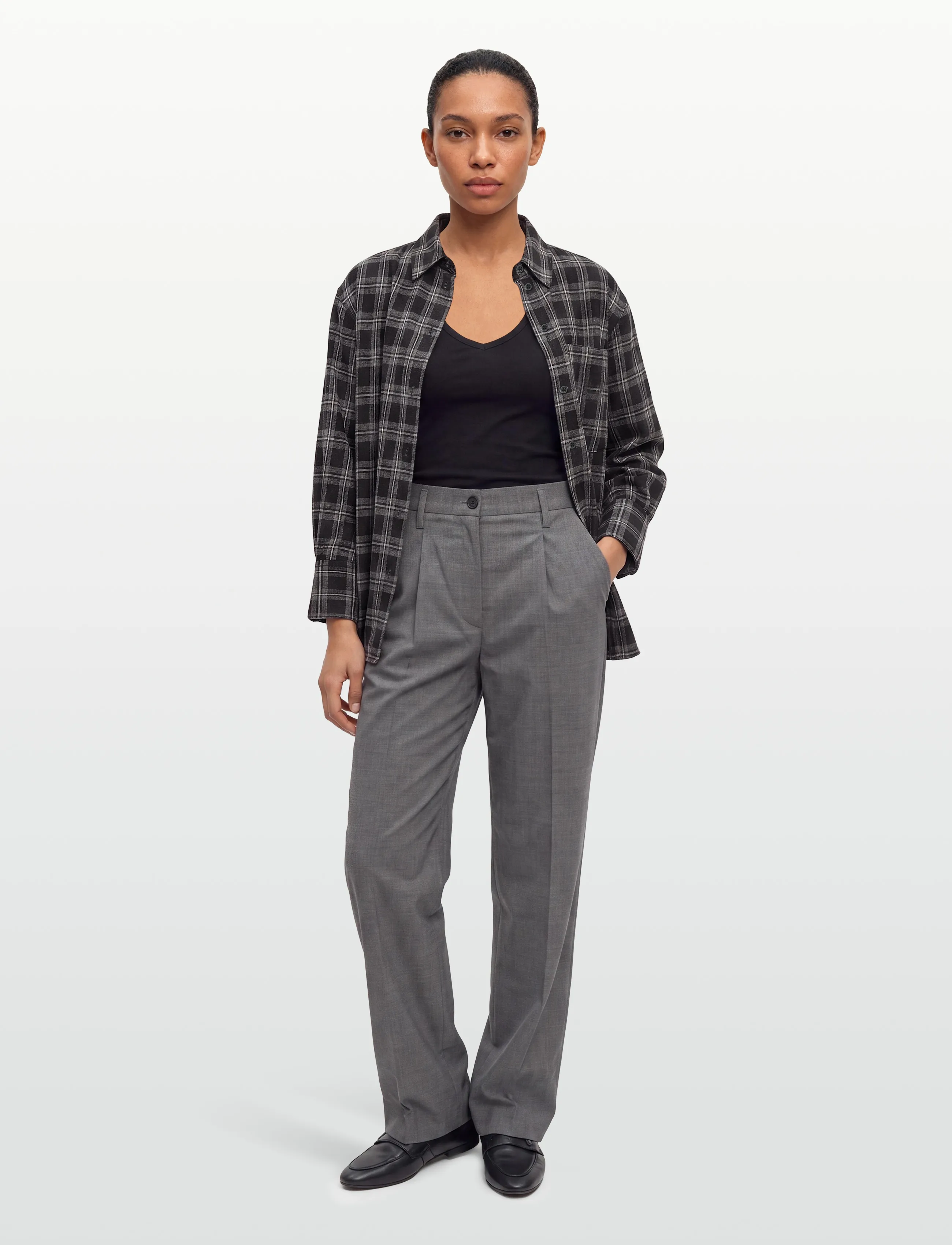 2NDDAY 2ND Manny - Fall Flannel - Blusen & Hemden - MEDIUM GREY MELANGE / grey