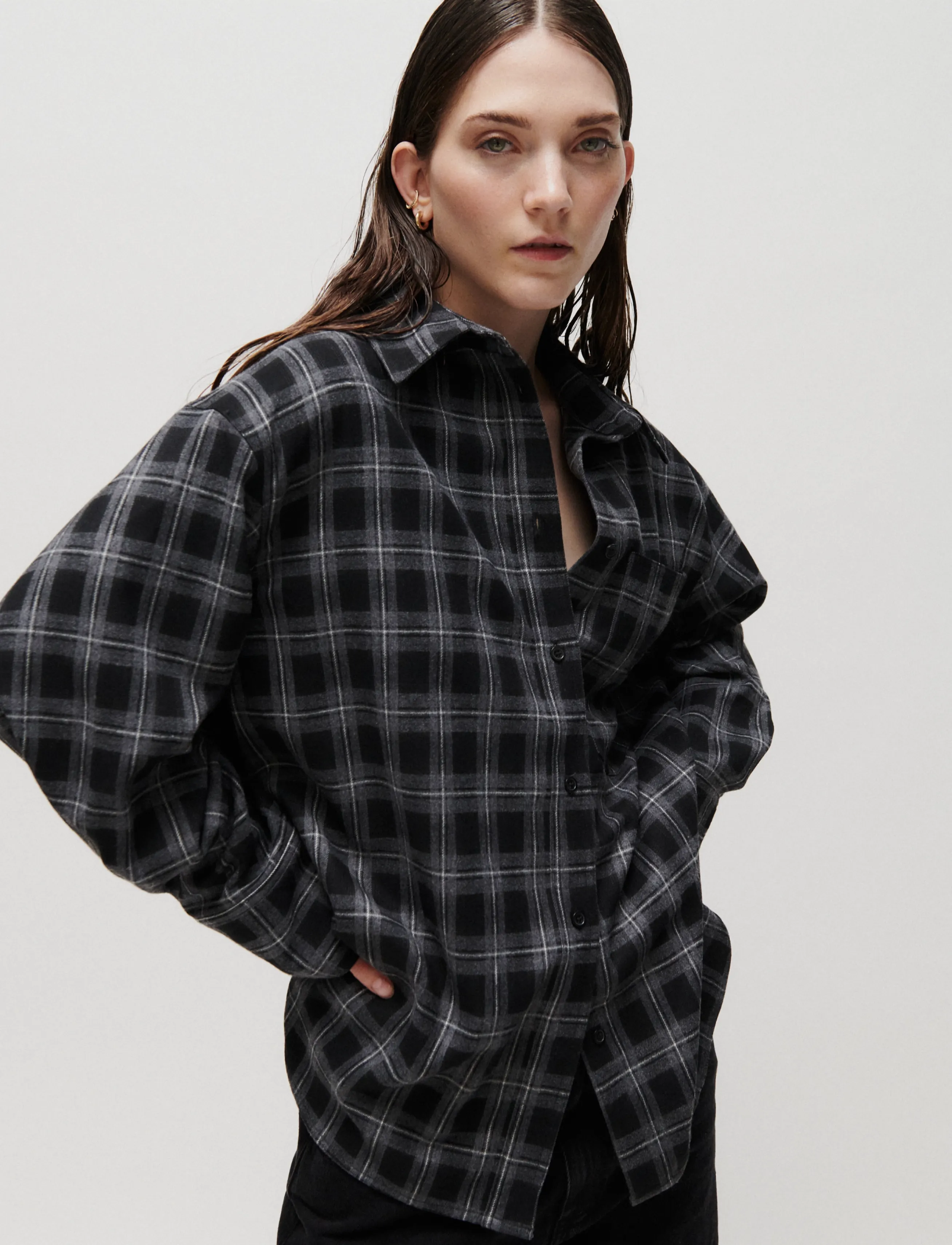 2NDDAY 2ND Manny - Fall Flannel - Hemden - MEDIUM GREY MELANGE / grey