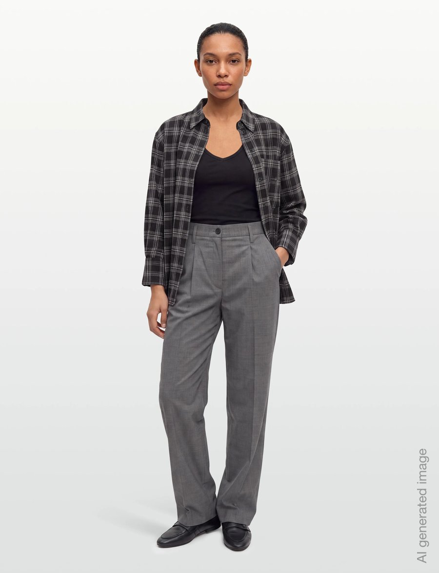 2NDDAY - 2ND Manny - Fall Flannel - langärmlige hemden - medium grey melange - 0