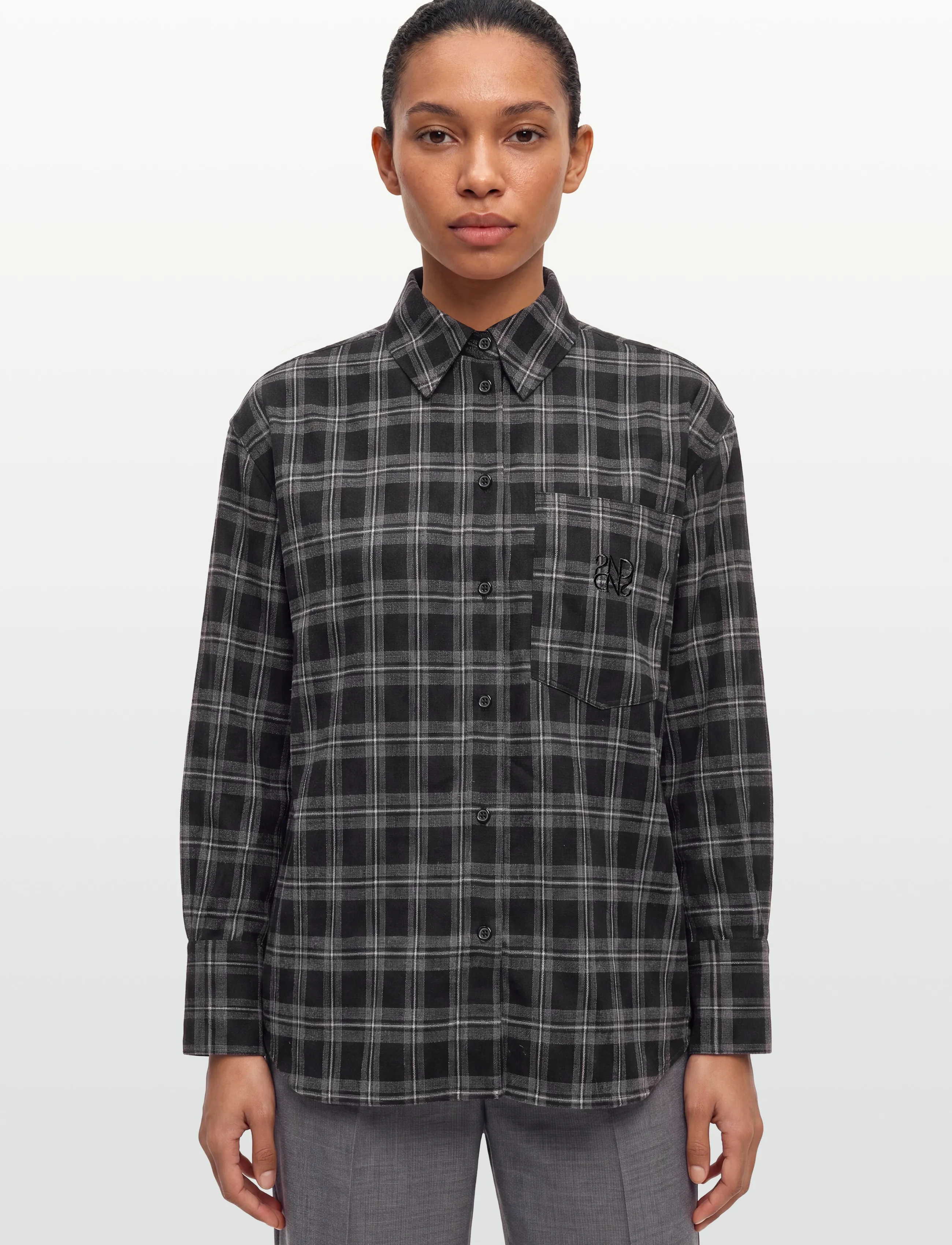 2NDDAY - 2ND Manny - Fall Flannel - long-sleeved shirts - medium grey melange - 3