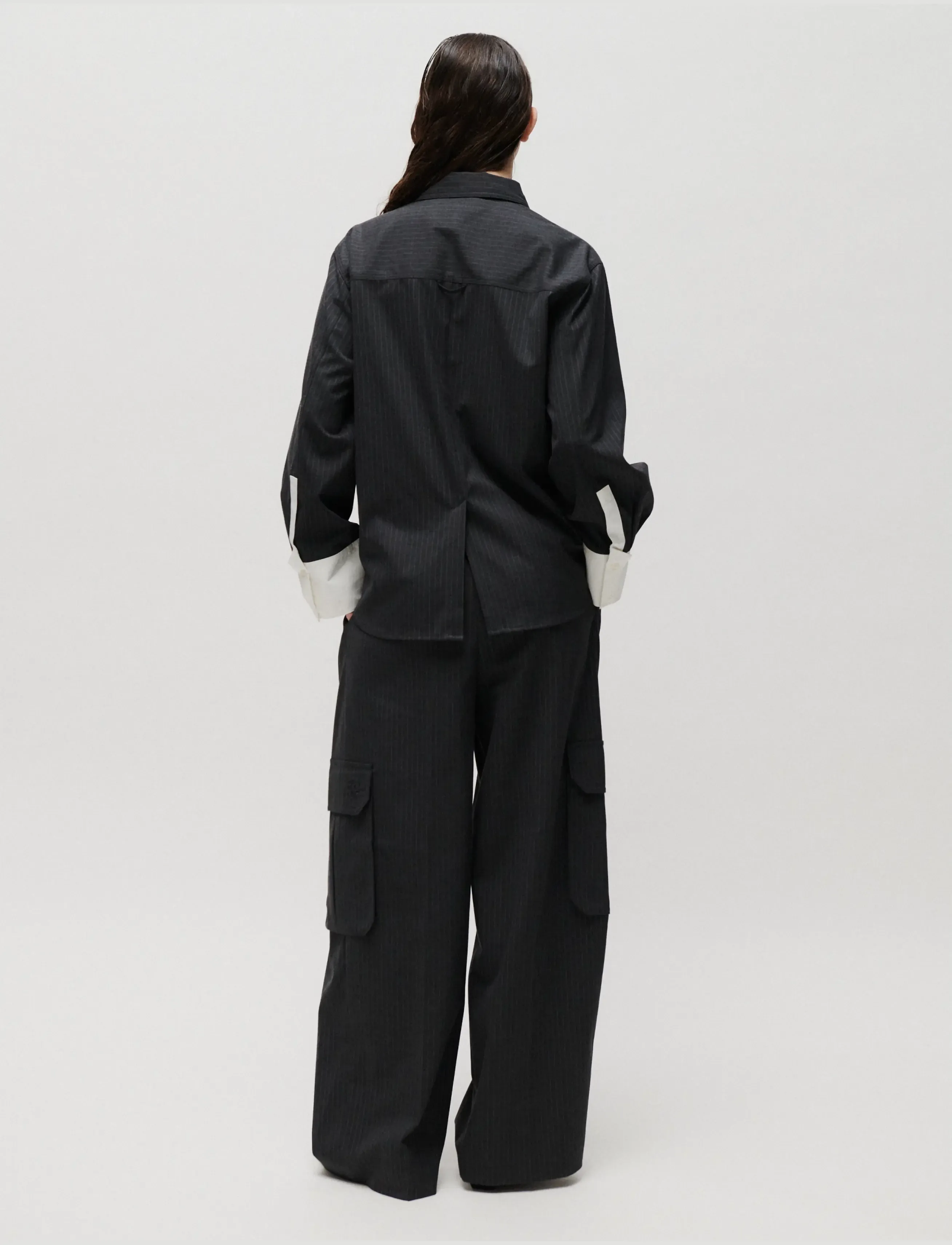 2NDDAY - 2ND Ishii - Yarn Dye Suiting - langærmede skjorter - phantom - 5