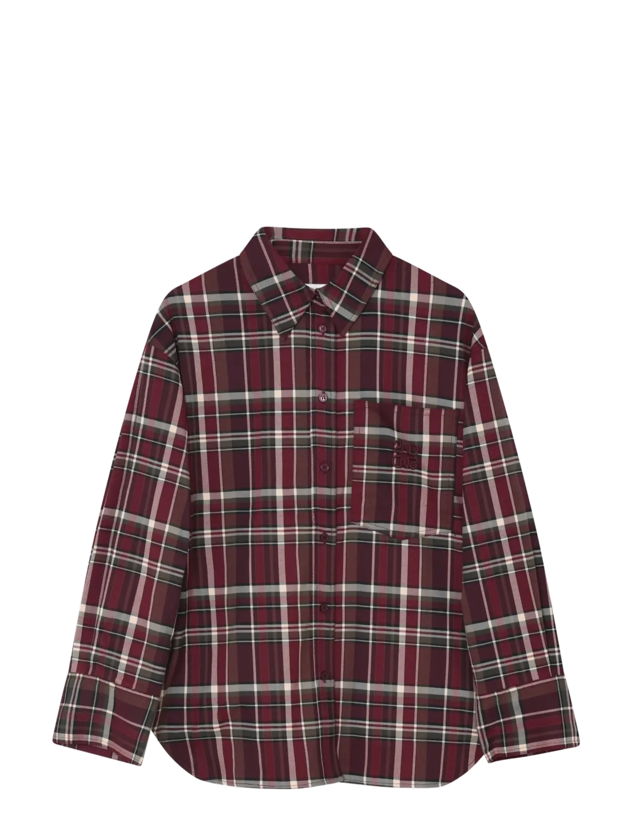 2NDDAY - 2ND Manny - Classic flannel - langærmede skjorter - pomegranate - 1