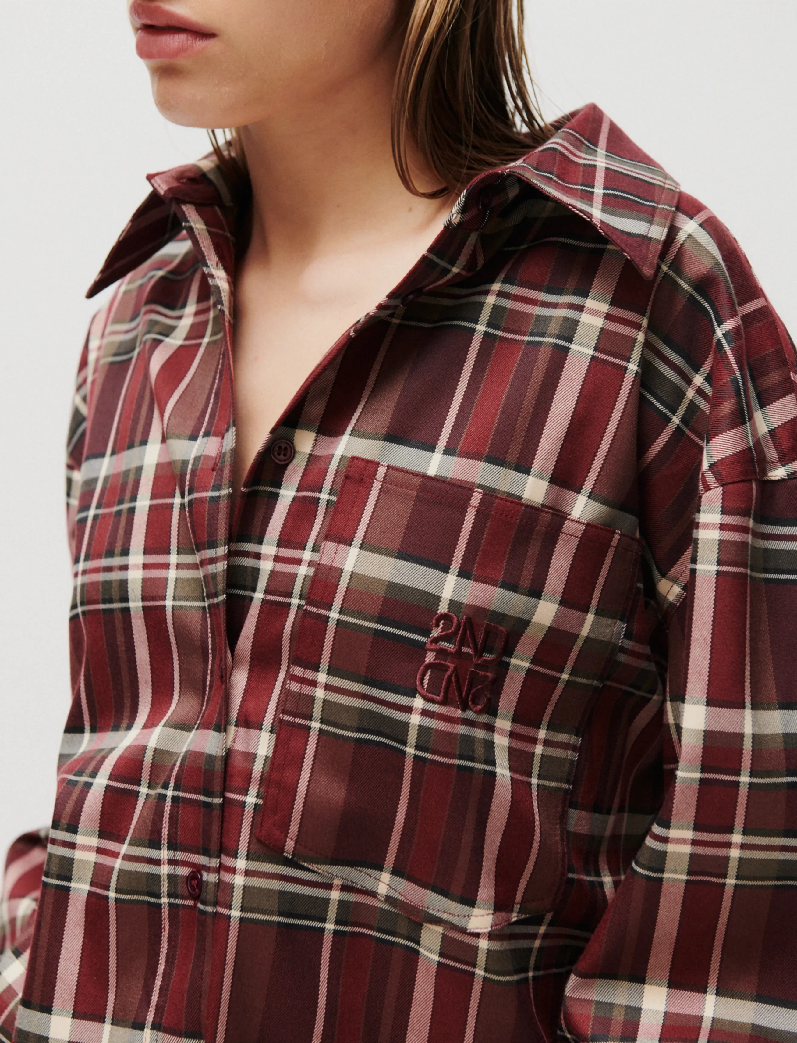 2NDDAY - 2ND Manny - Classic flannel - langærmede skjorter - pomegranate - 3