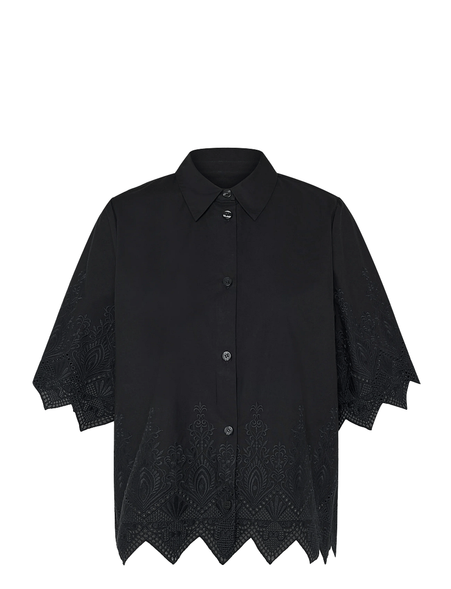 2NDDAY - 2ND Xioma - Dreamy Poplin - kortærmede skjorter - black - 0
