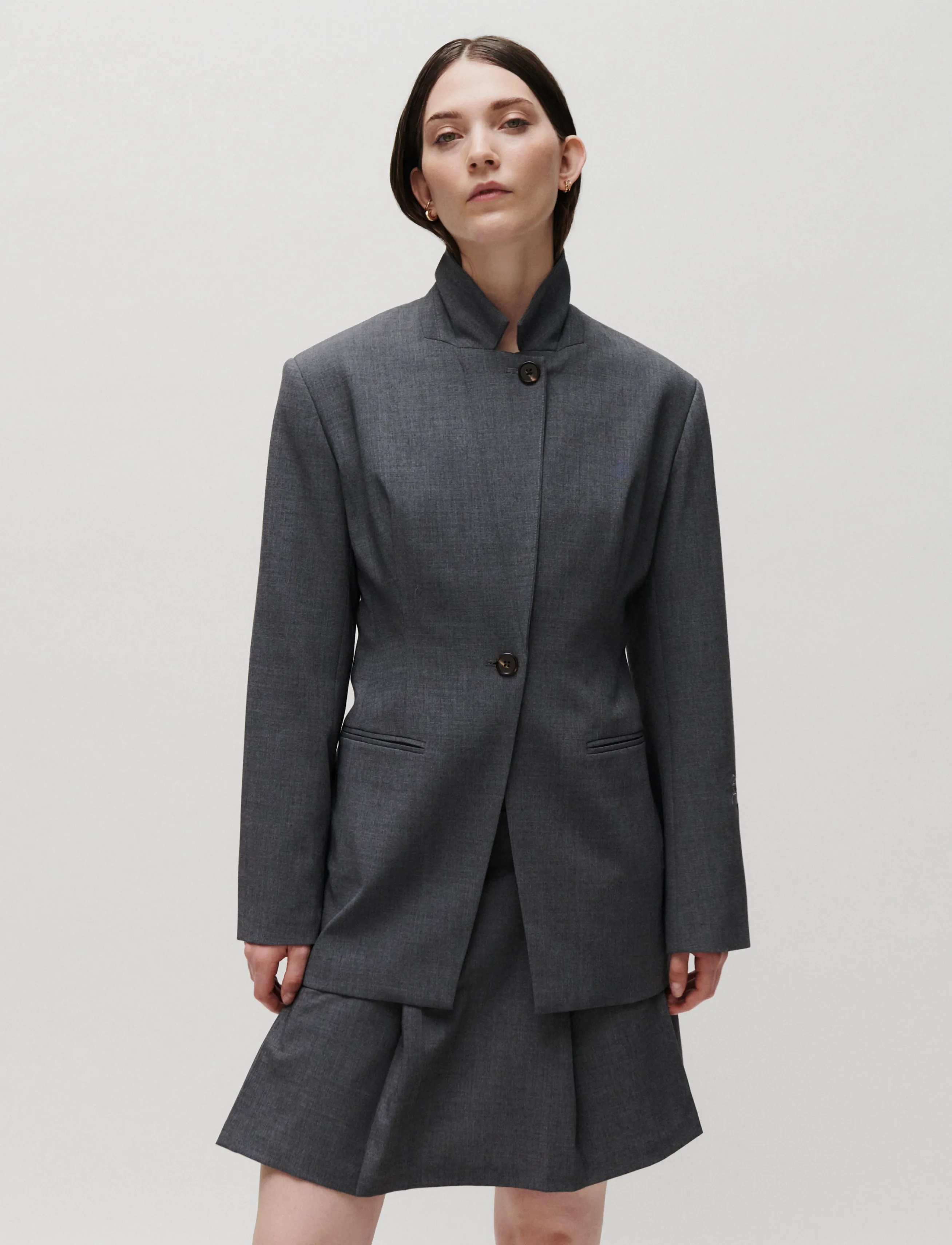 2NDDAY 2ND Matila - Melange Suiting - Kjolar - LIGHT GREY MELANGE / grey