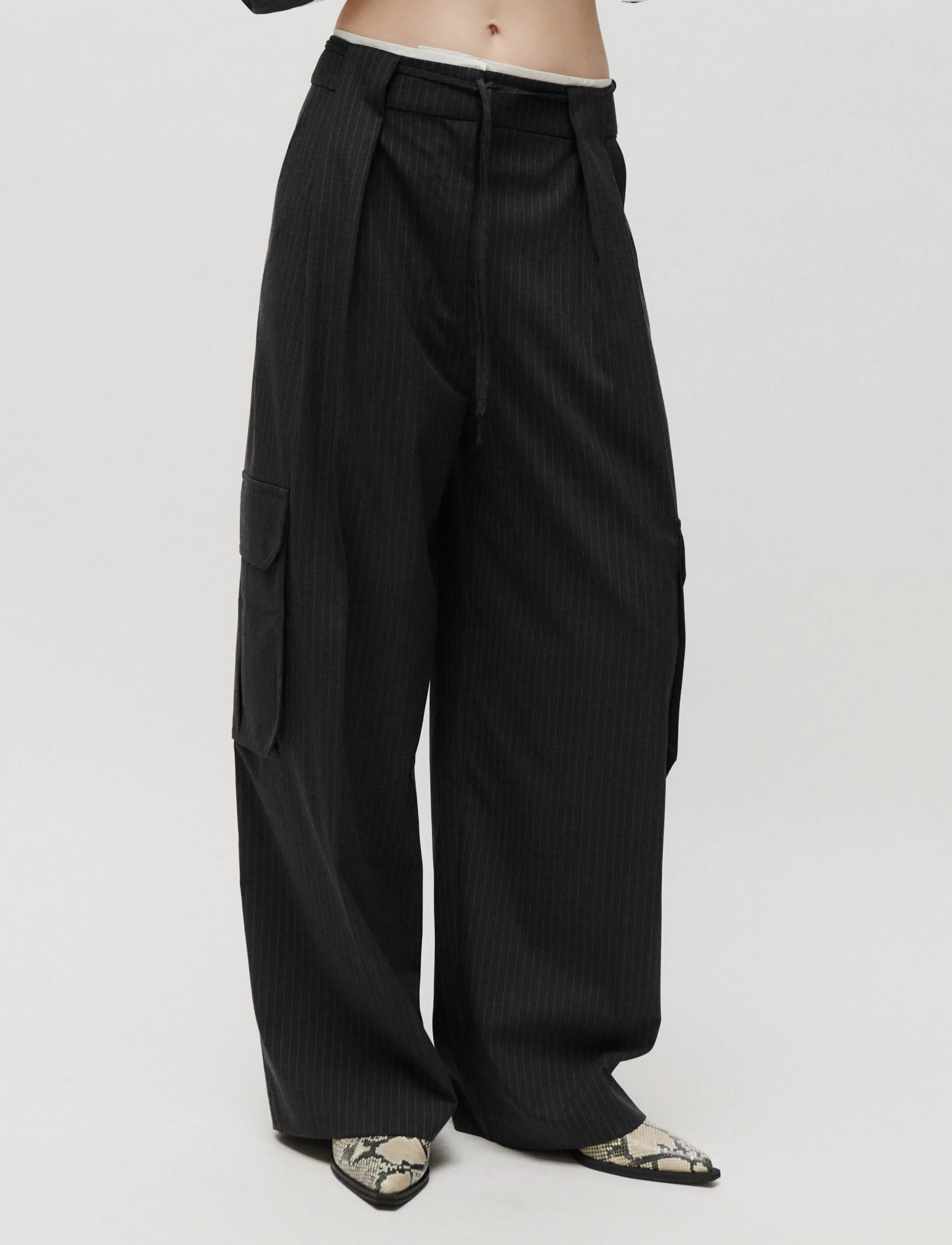 2NDDAY 2ND Orenia - Yarn Dye Suiting - Trousers - PHANTOM / grey