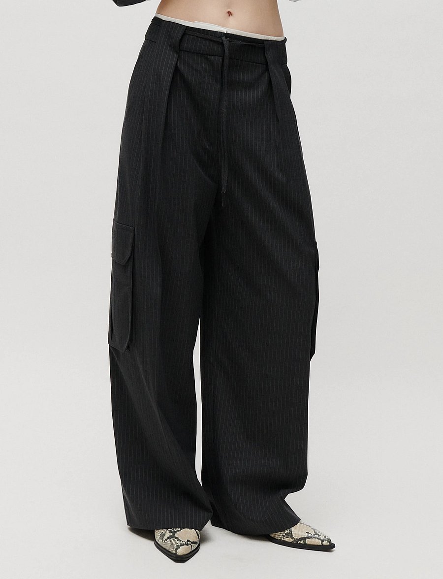 2NDDAY - 2ND Orenia - Yarn Dye Suiting - tailored trousers - phantom - 0