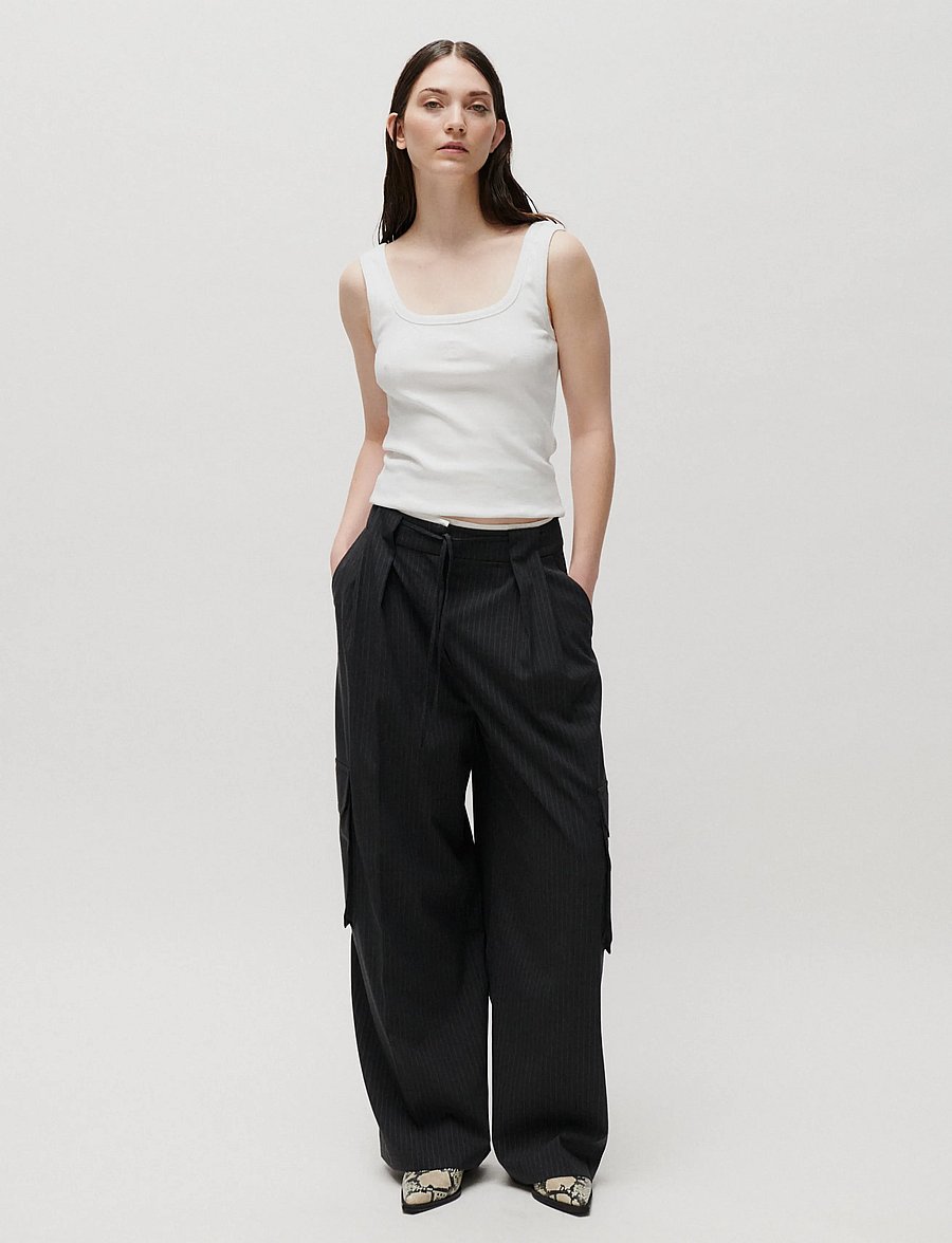2NDDAY - 2ND Orenia - Yarn Dye Suiting - tailored trousers - phantom - 4