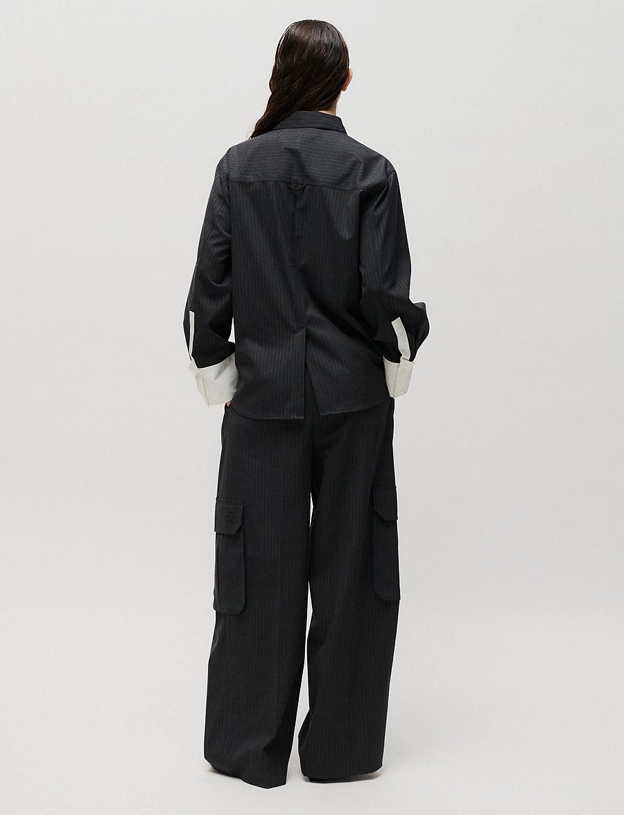 2NDDAY - 2ND Orenia - Yarn Dye Suiting - tailored trousers - phantom - 5