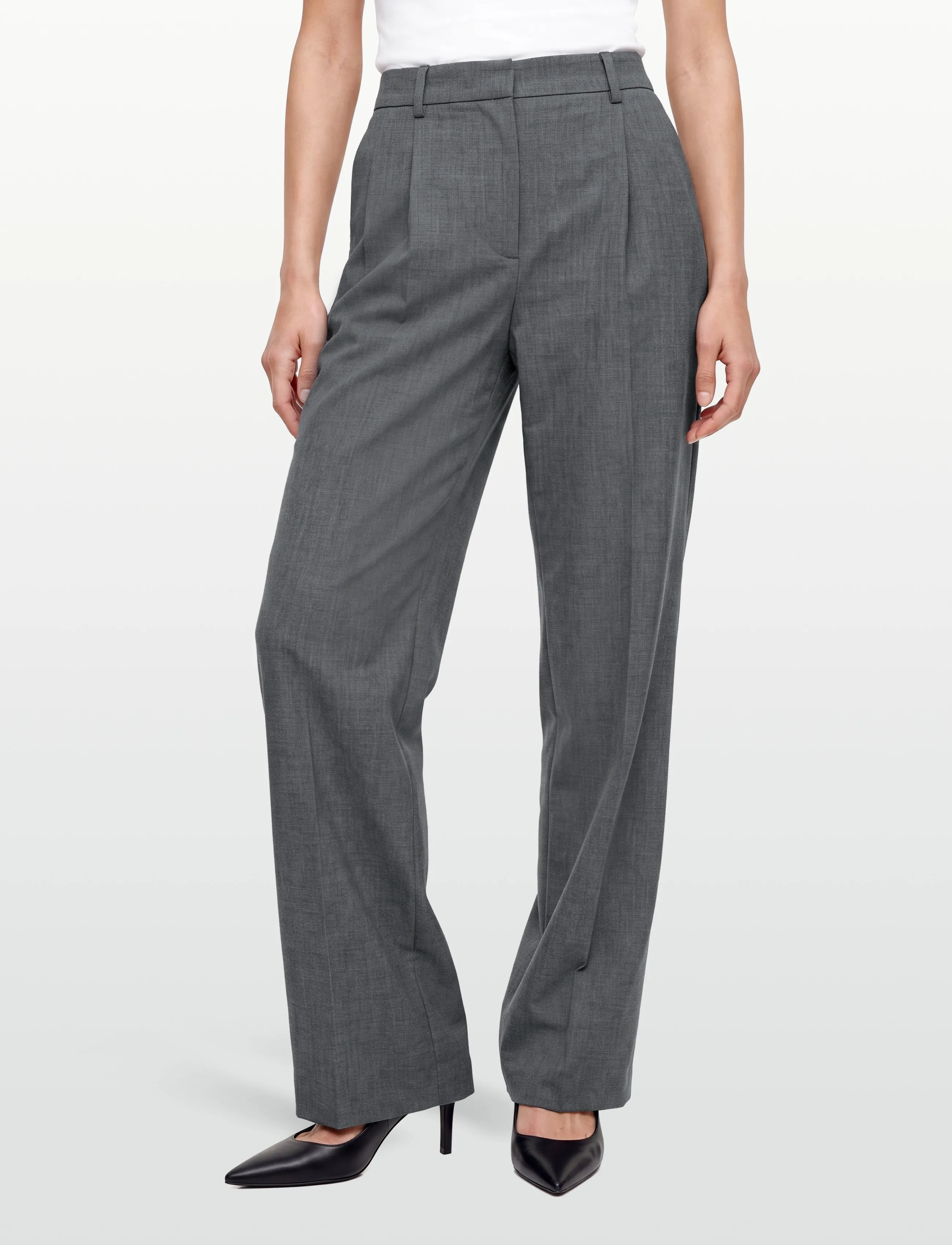 2NDDAY - 2ND Mille - Melange Suiting - tailored trousers - light grey melange - 3