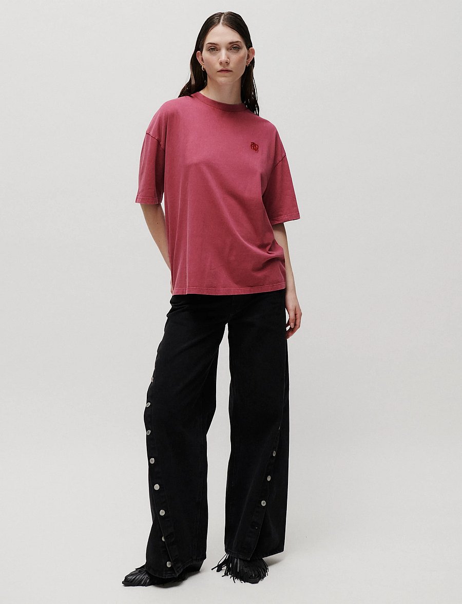 2NDDAY - 2ND Araly TT - Overwashed Jersey - t-shirts - pomegranate - 3
