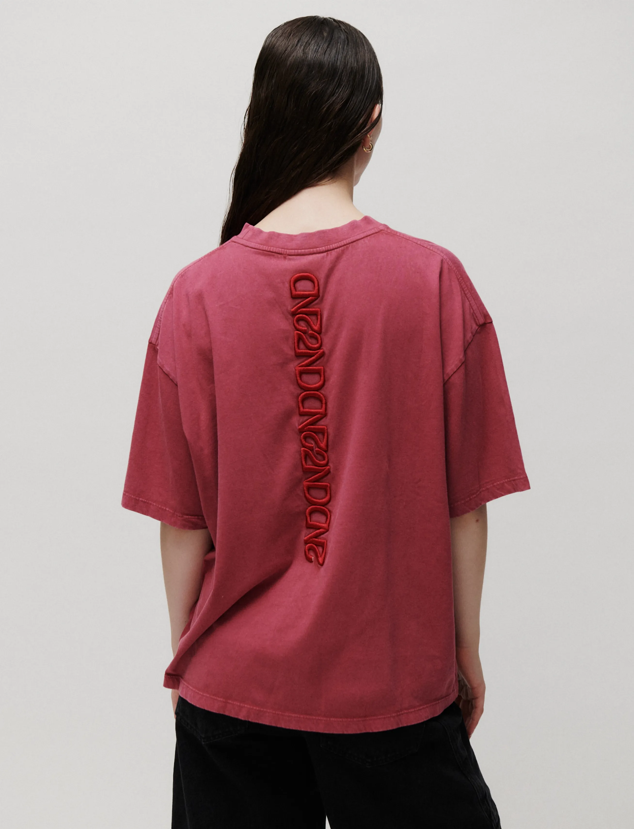 2NDDAY - 2ND Araly TT - Overwashed Jersey - t-shirts - pomegranate - 5
