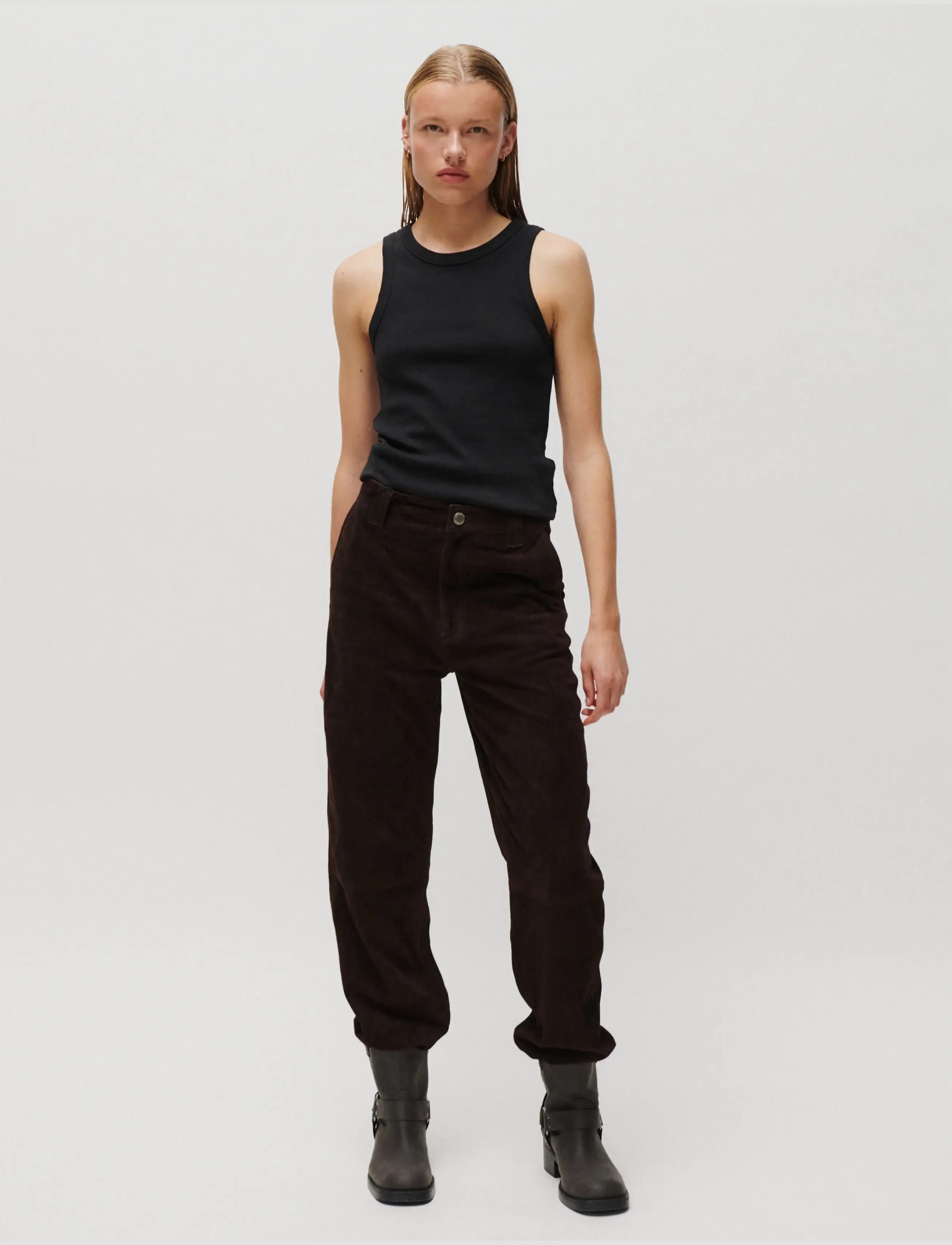 2NDDAY 2ND Toff - Suede Feel - Hosen - JAVA / brown