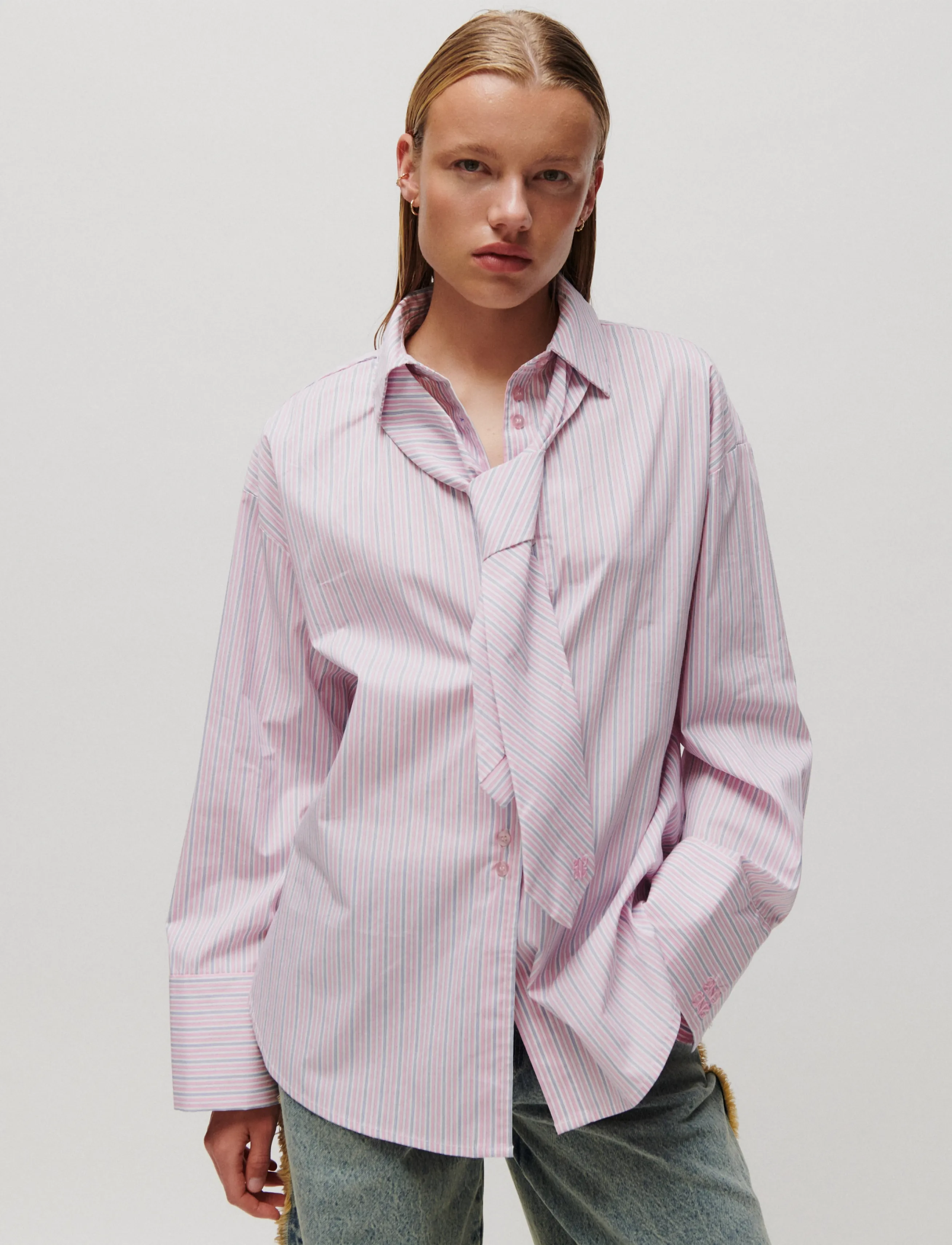 2NDDAY 2ND Rue - Fall Shirting - Hemden - PINK STRIPE / pink/rose