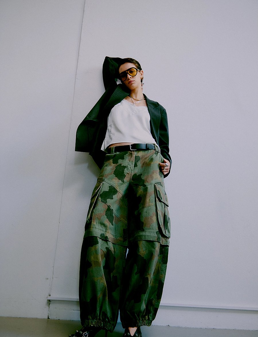 2NDDAY - 2ND Erlene - Twill Denim - cargo-hosen - flur leaf clover print - 0
