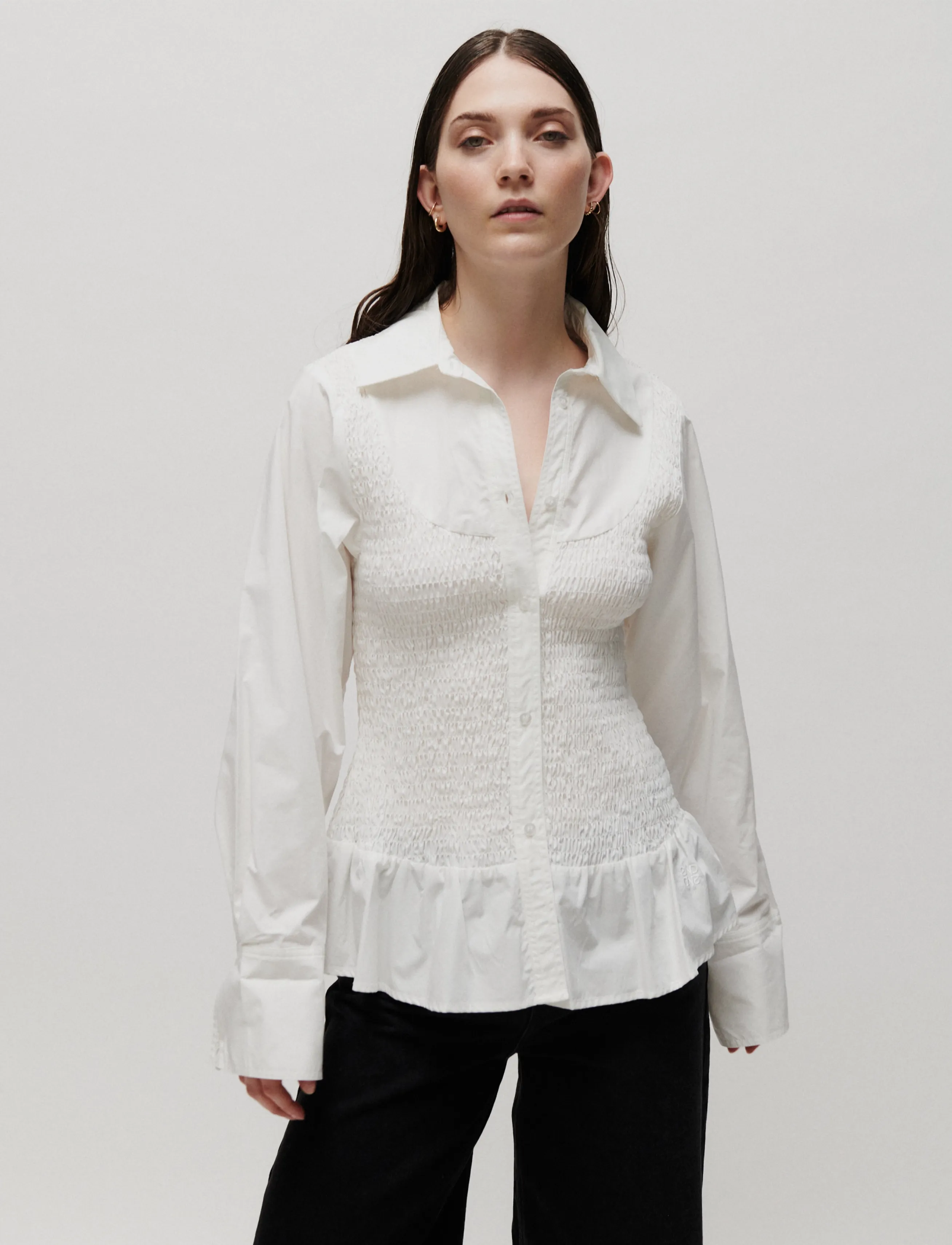 2NDDAY 2NDJoda - Crispy Poplin - Langærmede bluser - BRILLIANT WHITE / white