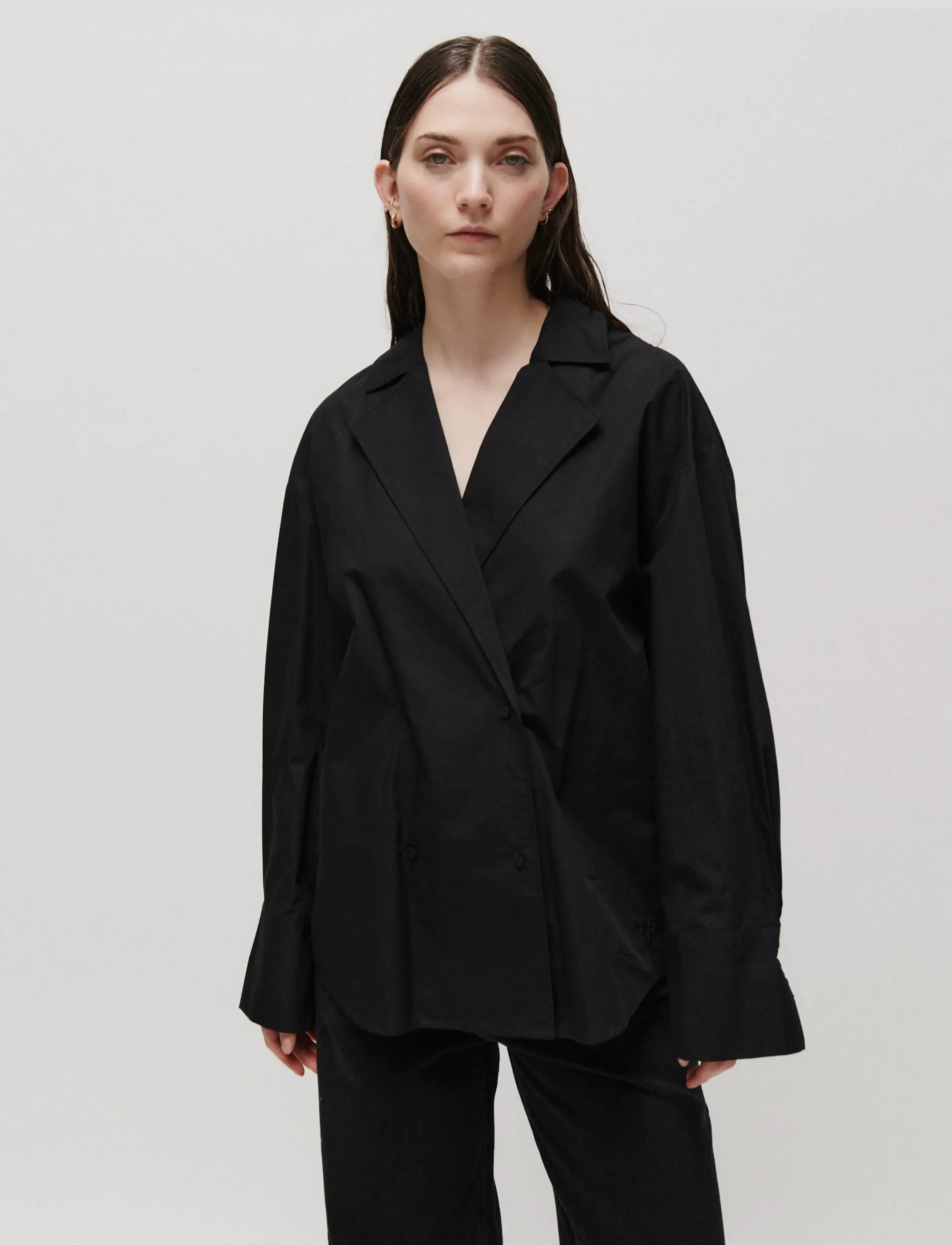 2NDDAY 2NDFern - Crispy Poplin - Pluusid ja särgid - BLACK / black