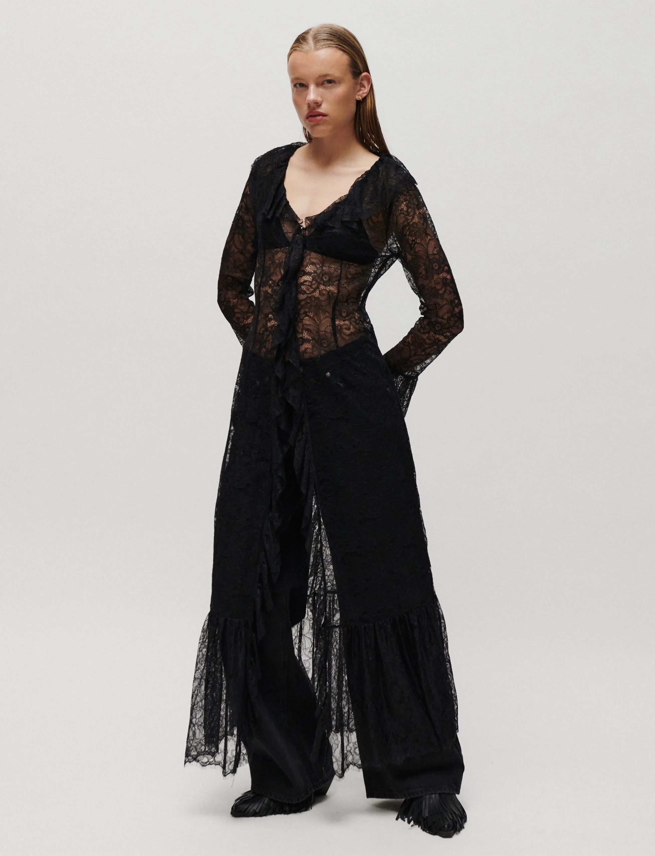 2NDDAY 2NDWilletta - Refined Lace - Kleider - BLACK / black