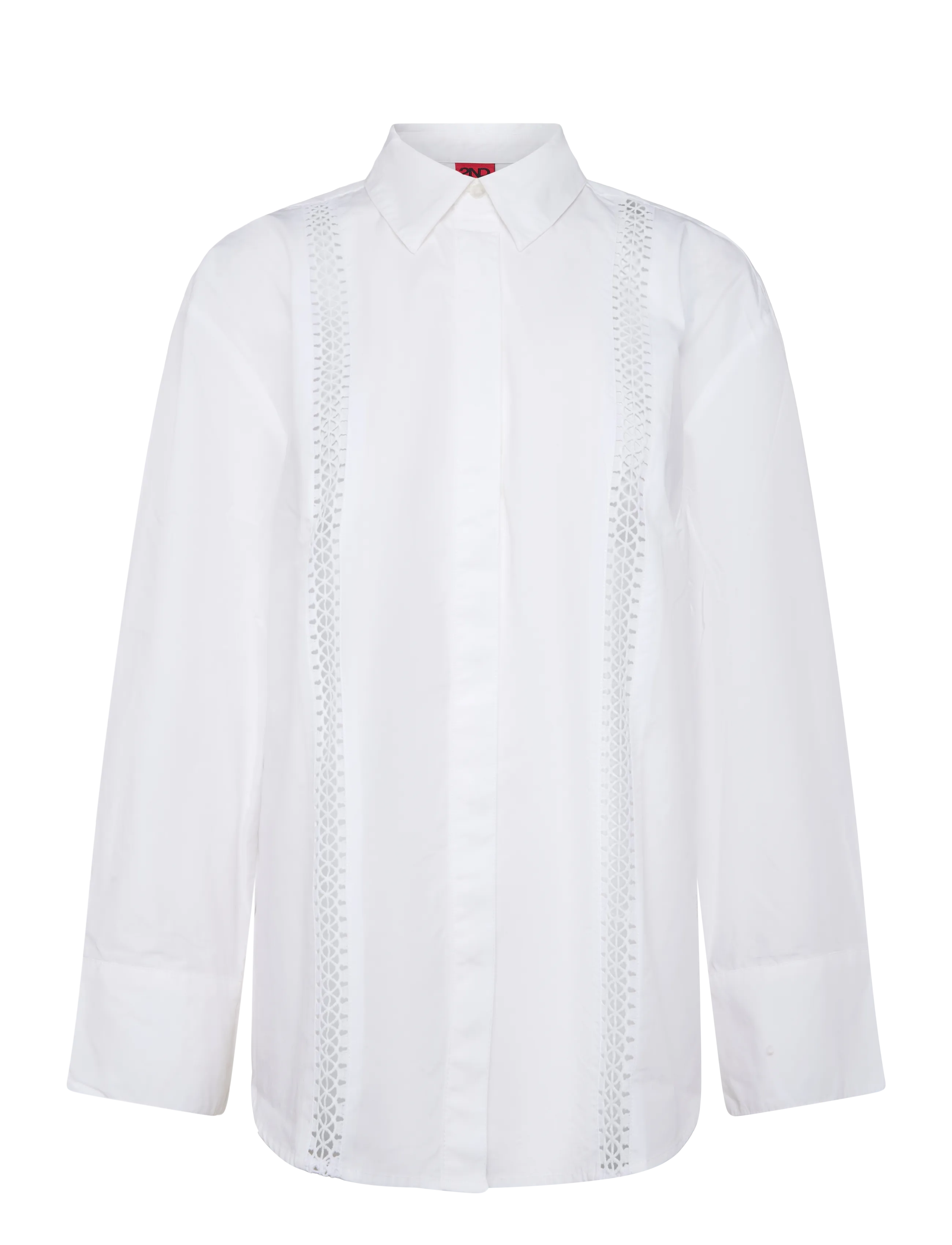 2NDDAY - 2NDRordas - Crispy Poplin - pikkade varrukatega särgid - brilliant white - 1