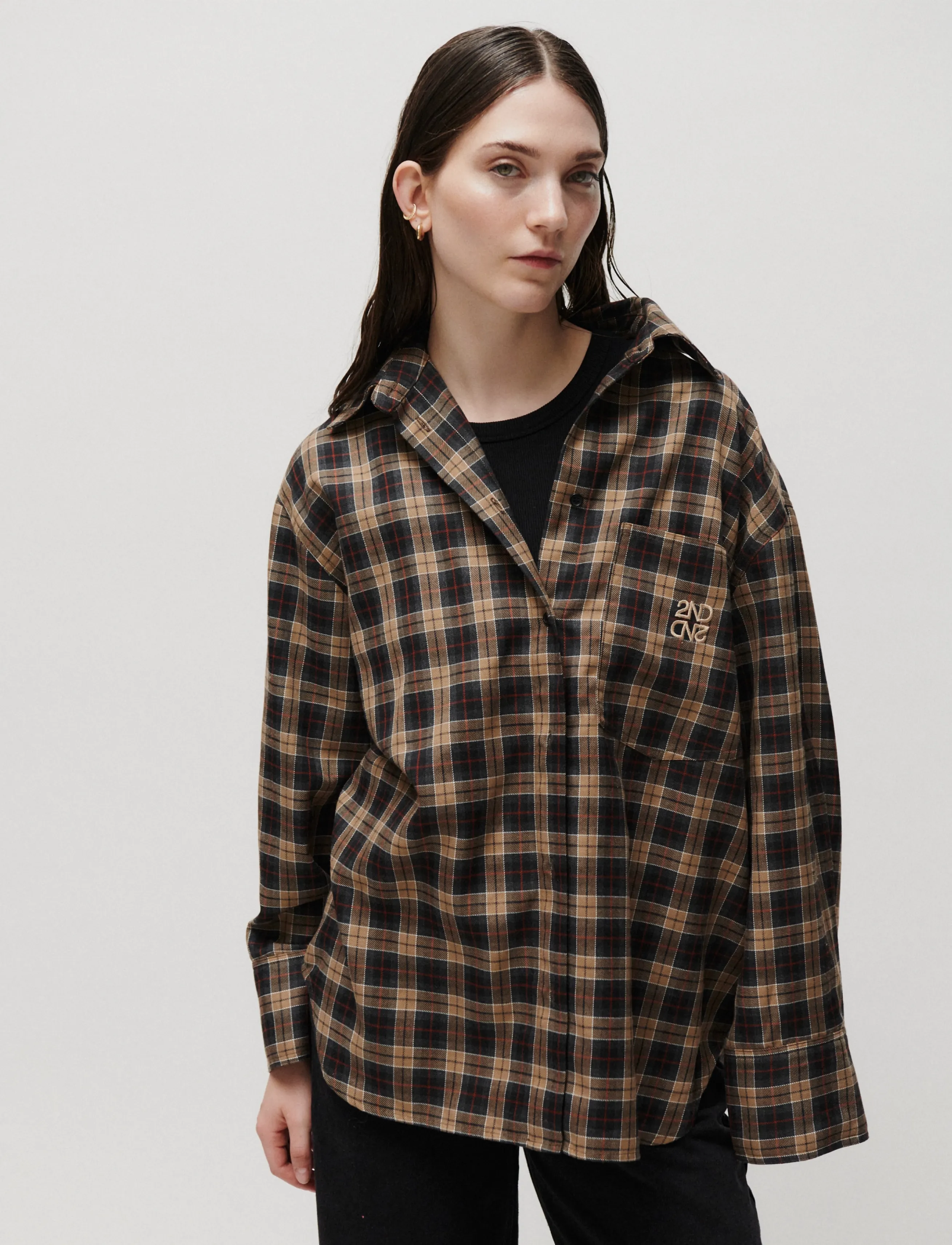 2NDDAY 2NDManny - Classic Flannel - Pluusid ja särgid - ROCKY ROAD / brown