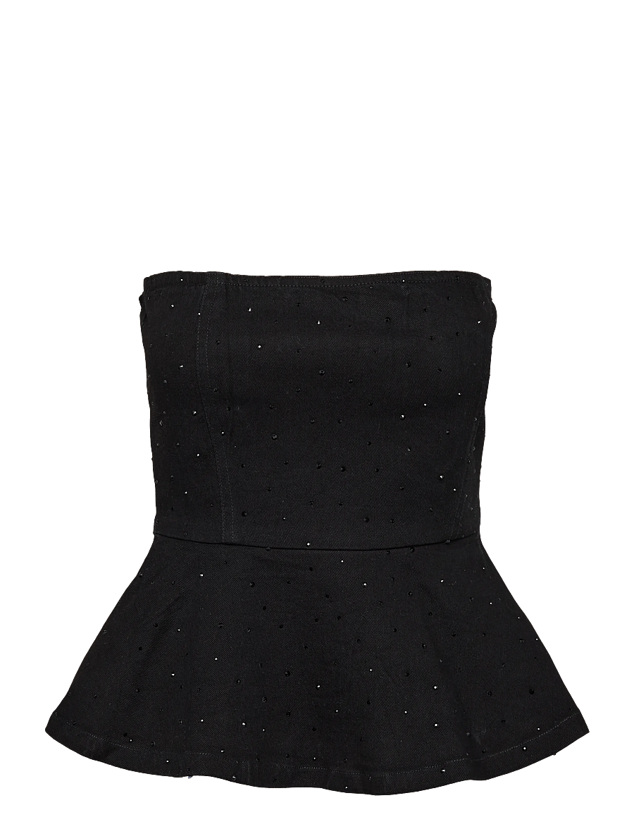 2NDDAY - 2NDSaphie - Crystal Denim - lühikesed topid - black denim - 1