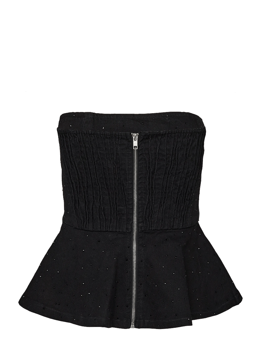 2NDDAY - 2NDSaphie - Crystal Denim - lühikesed topid - black denim - 2