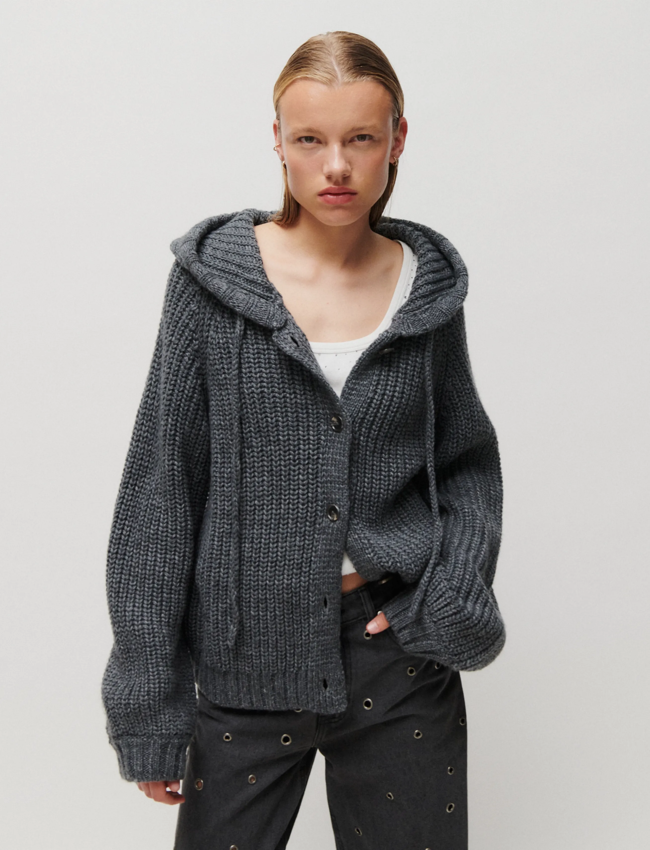 2NDDAY - 2NDElman - Fluffy Mohair - koftor - medium grey melange - 0