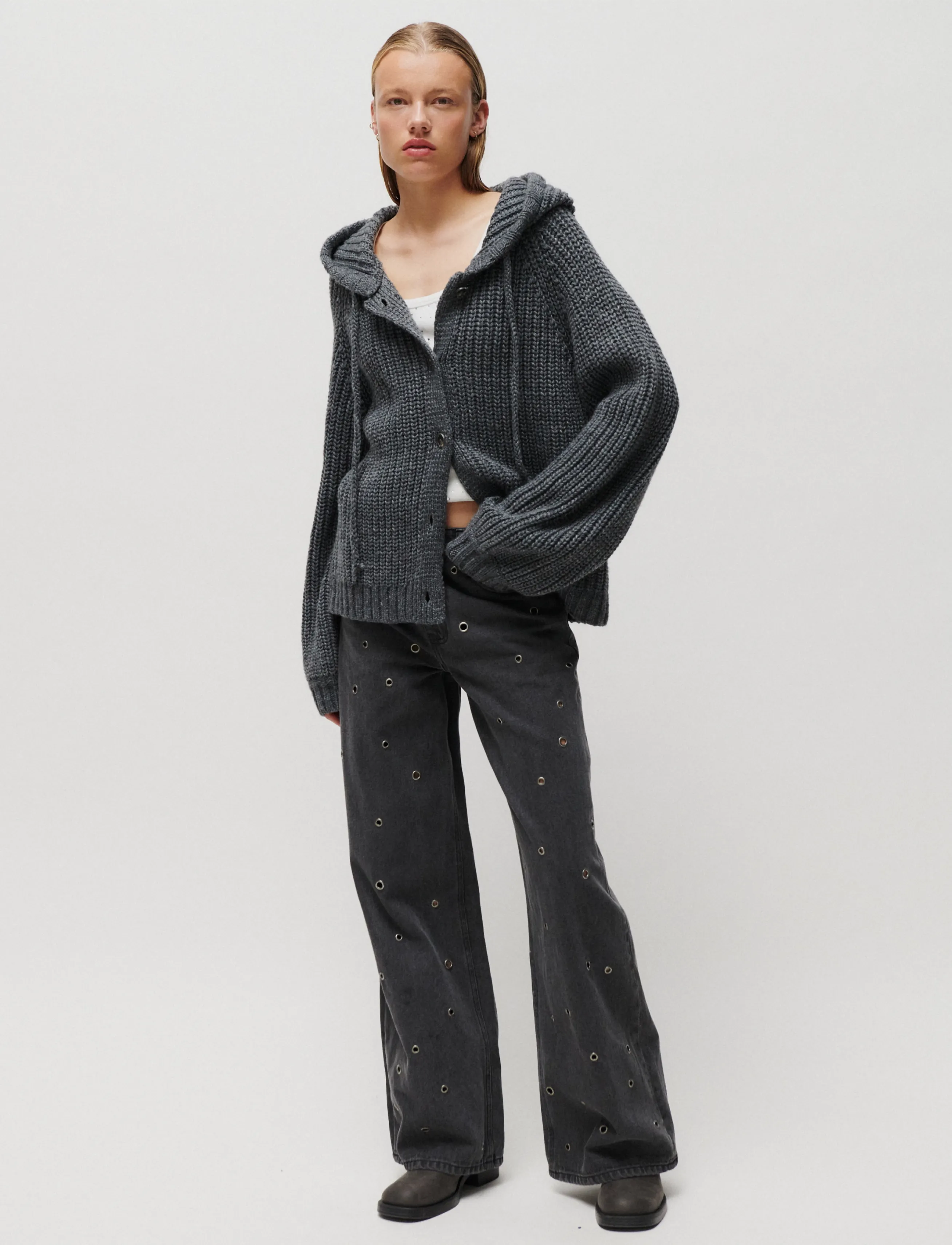 2NDDAY - 2NDElman - Fluffy Mohair - koftor - medium grey melange - 3