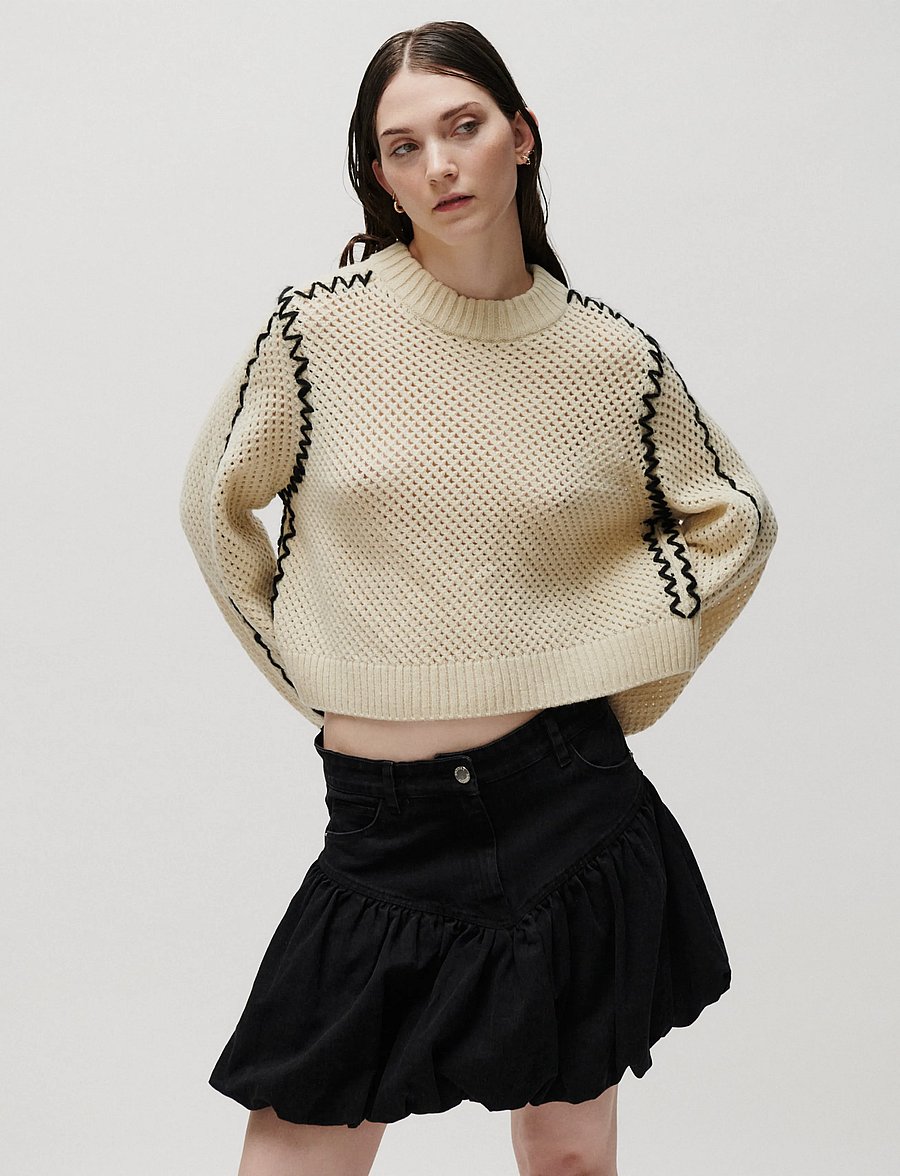 2NDDAY - 2NDMarlet - Open Knit - pullover - almond milk - 0