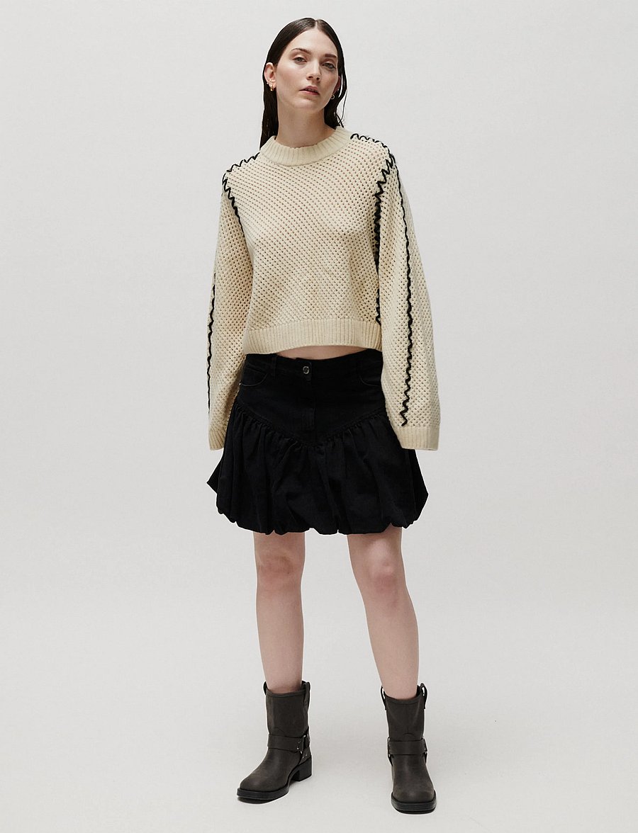 2NDDAY - 2NDMarlet - Open Knit - pullover - almond milk - 3