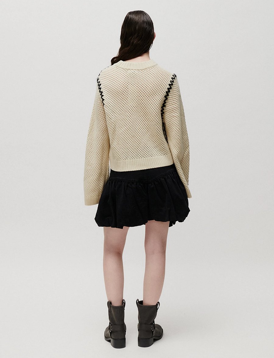 2NDDAY - 2NDMarlet - Open Knit - pullover - almond milk - 4