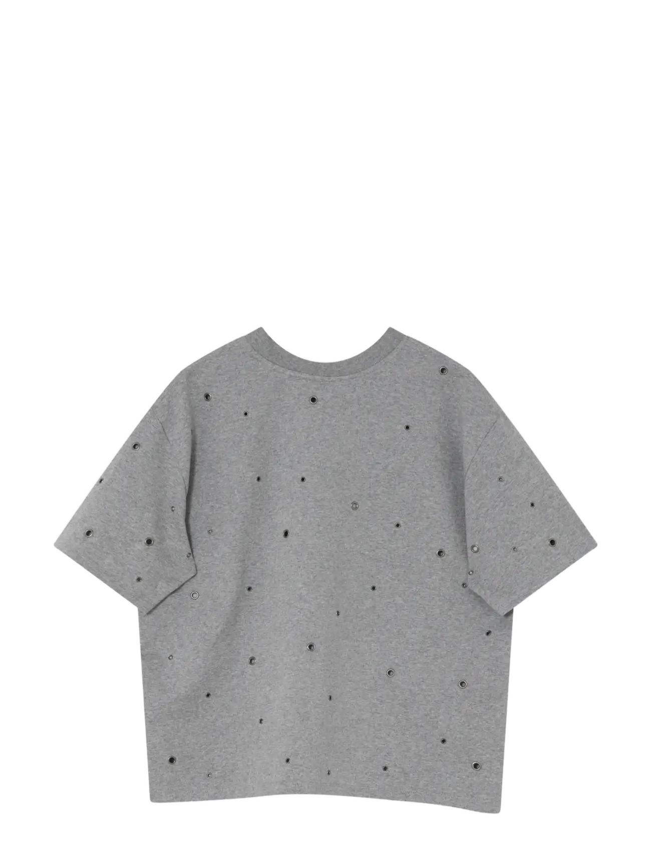 2NDDAY 2NDAralo - Eyelet Jersey - T-Shirts & Tops - MEDIUM GREY MELANGE / grey