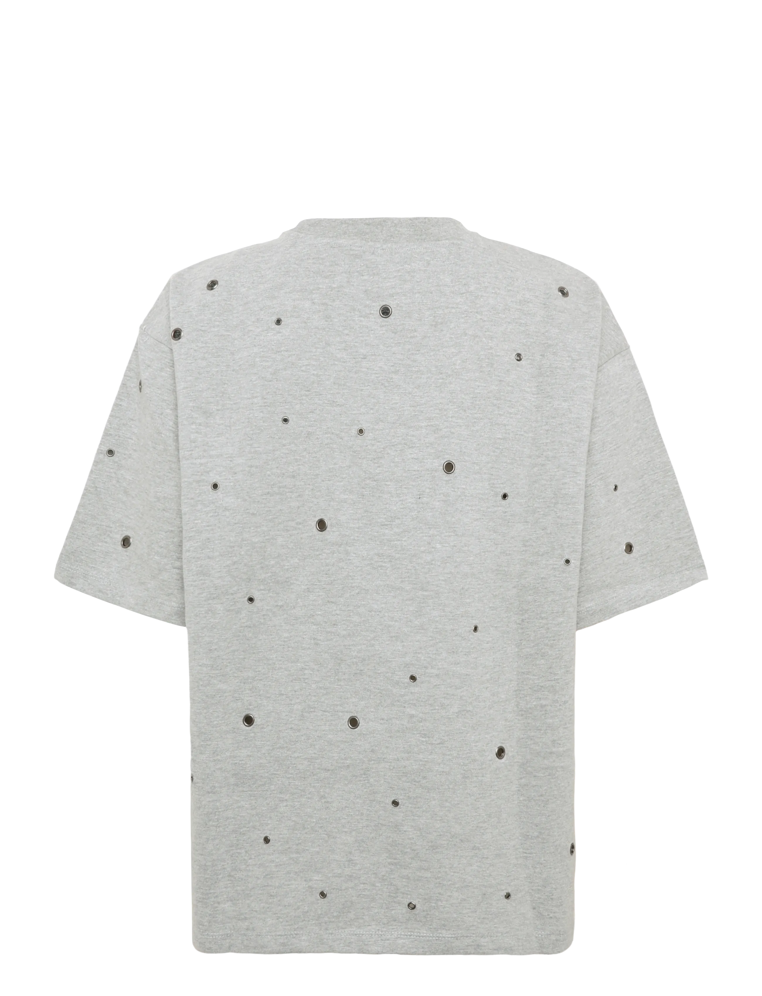 2NDDAY - 2NDAralo - Eyelet Jersey - t-shirts - medium grey melange - 2