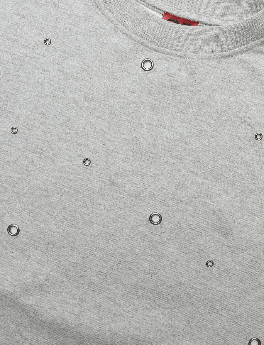 2NDDAY - 2NDAralo - Eyelet Jersey - t-shirts - medium grey melange - 5