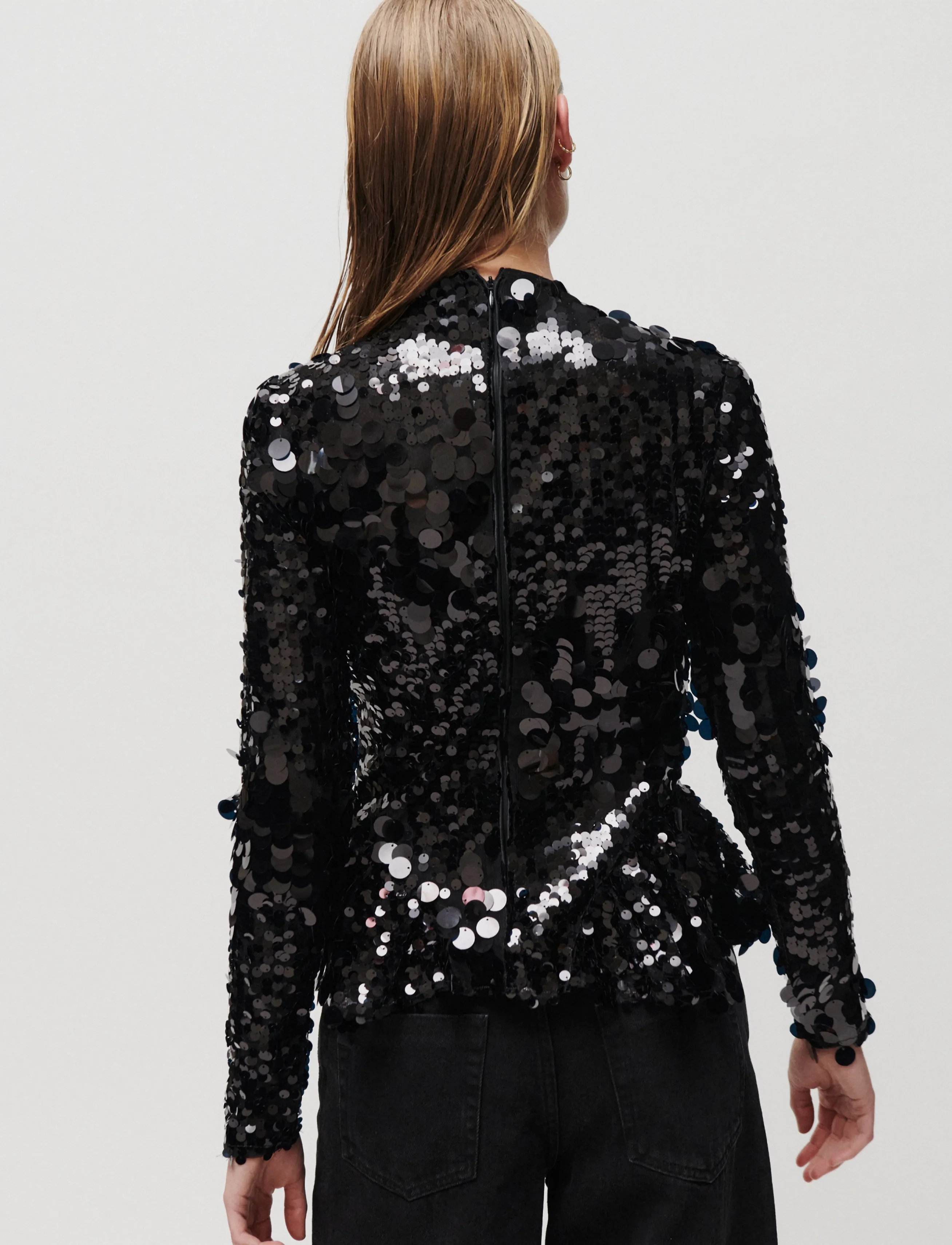 2NDDAY - 2NDHista - Glitzy Sequin - pikkade varrukatega pluusid - black - 3