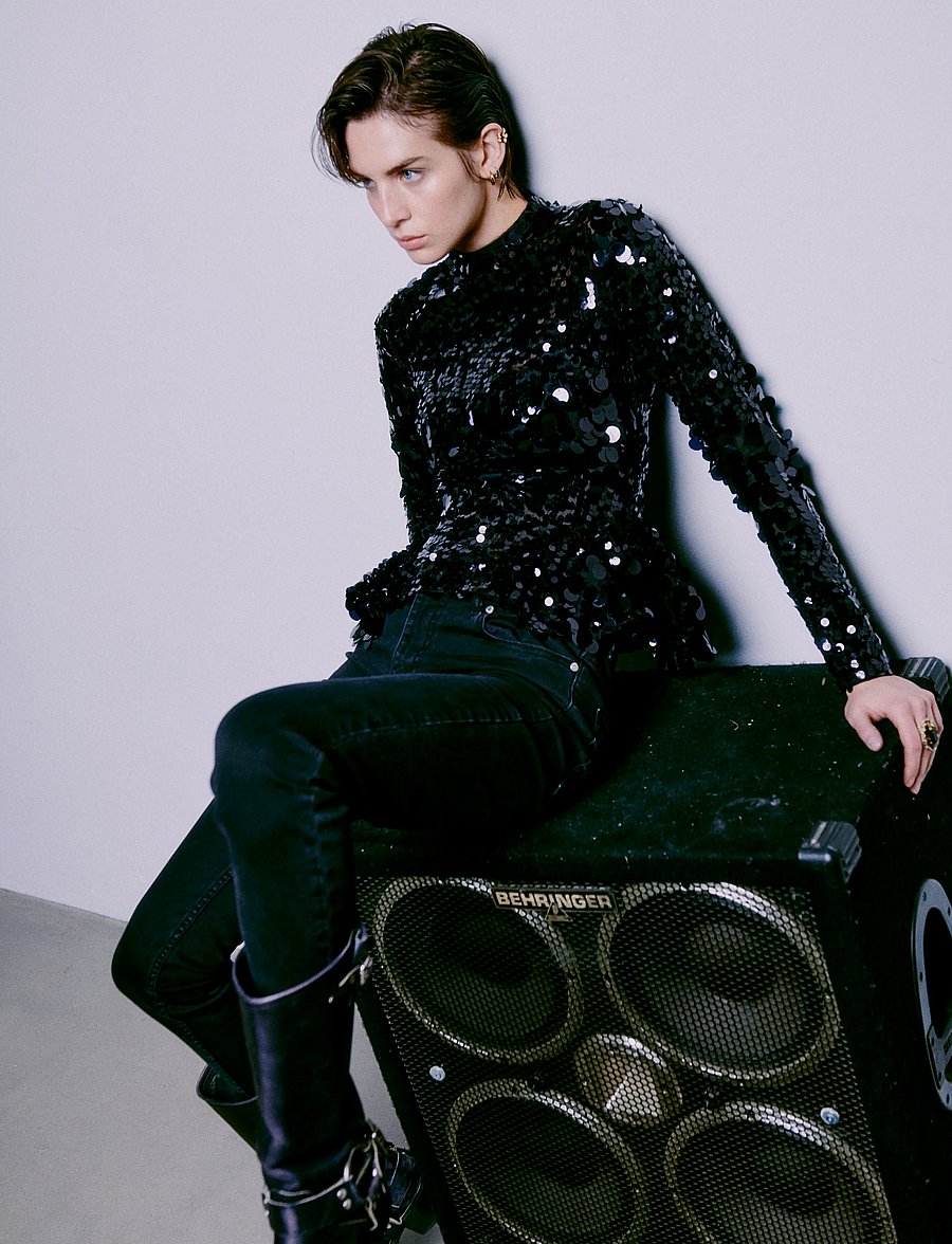 2NDDAY - 2NDHista - Glitzy Sequin - pikkade varrukatega pluusid - black - 4