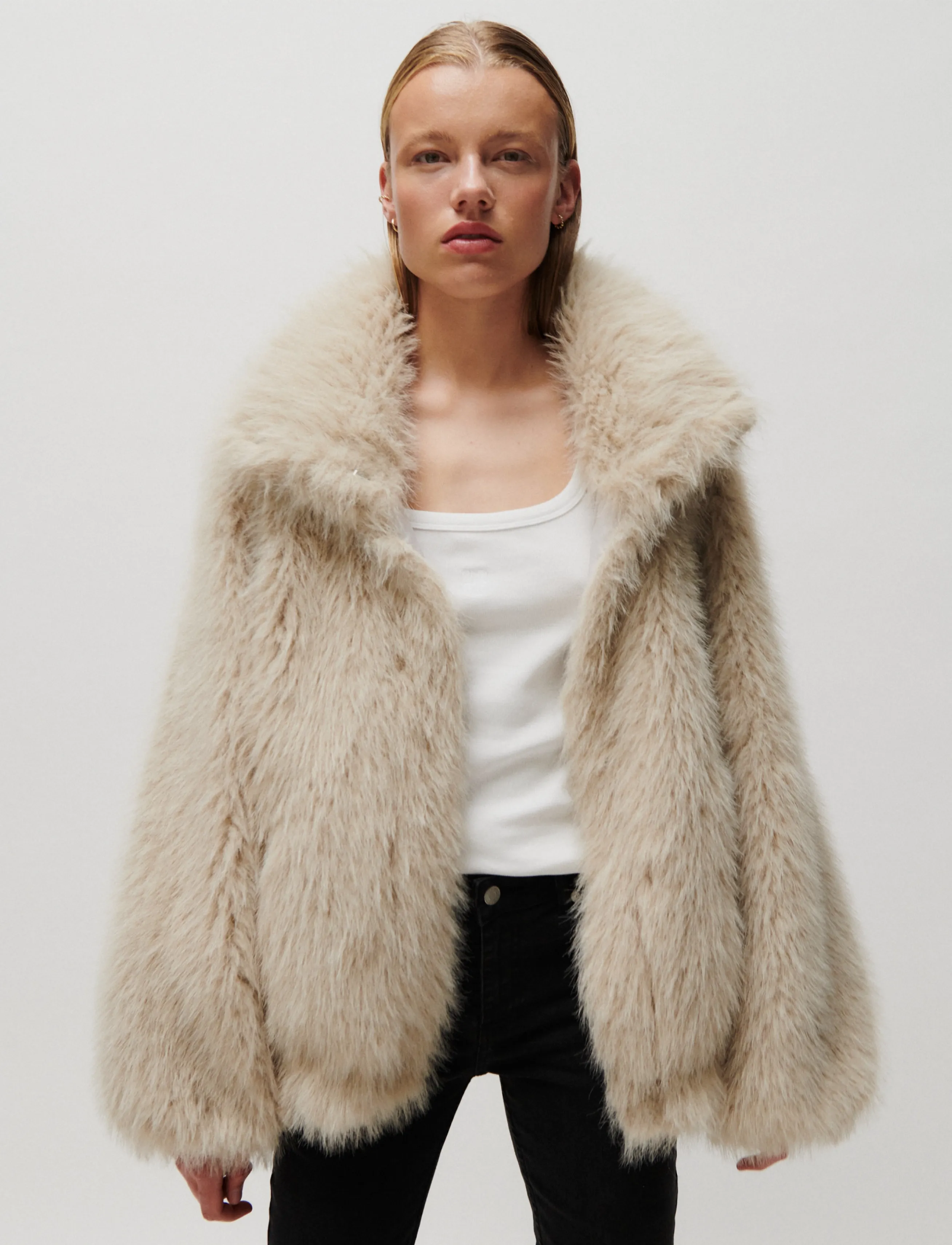 2NDDAY - 2NDFritz - Rabbi - faux fur jakker - brown rice - 3