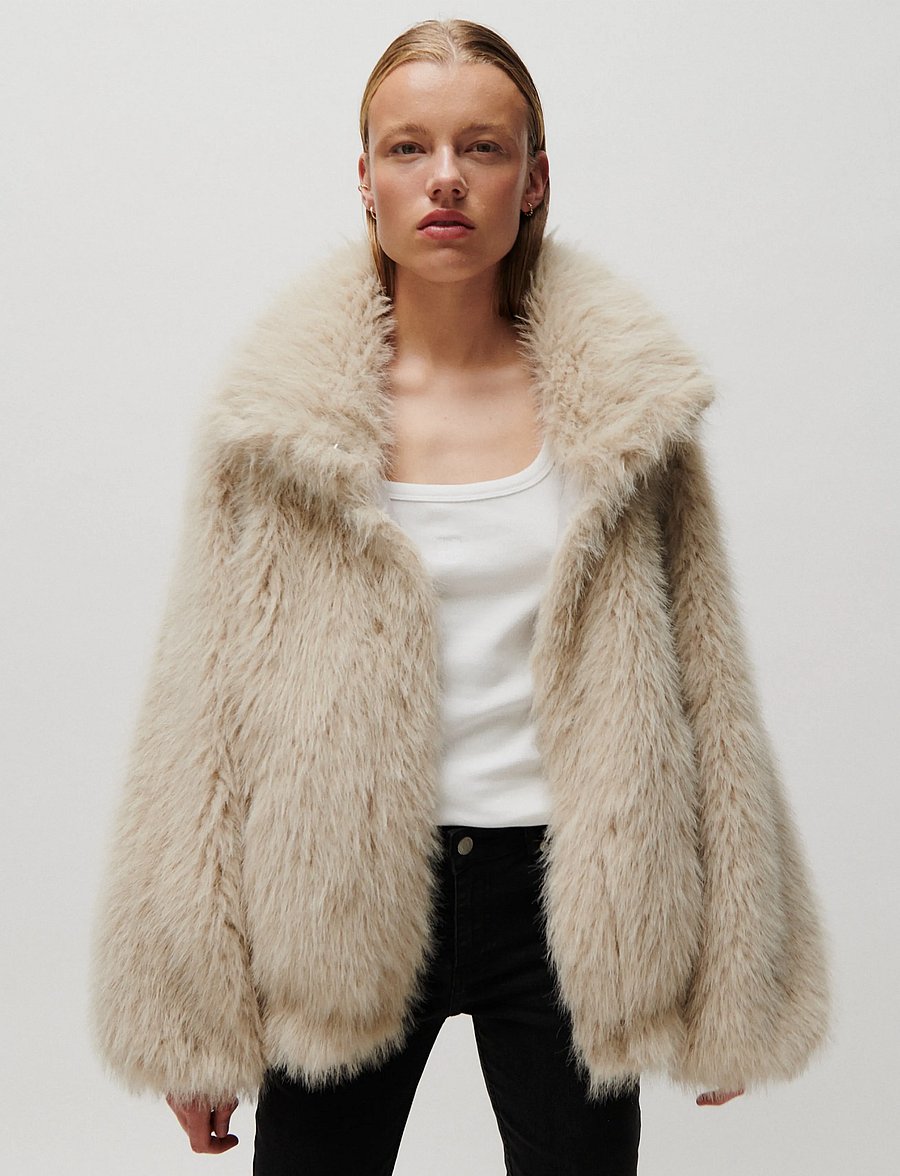 2NDDAY - 2NDFritz - Rabbi - faux fur jakker - brown rice - 3