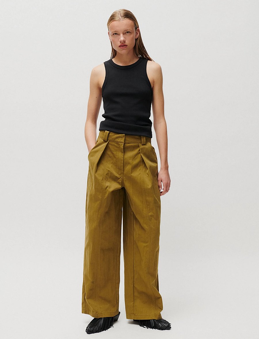 2NDDAY - 2NDArlert - Firm Cotton - bukser med brede ben - fir green - 3