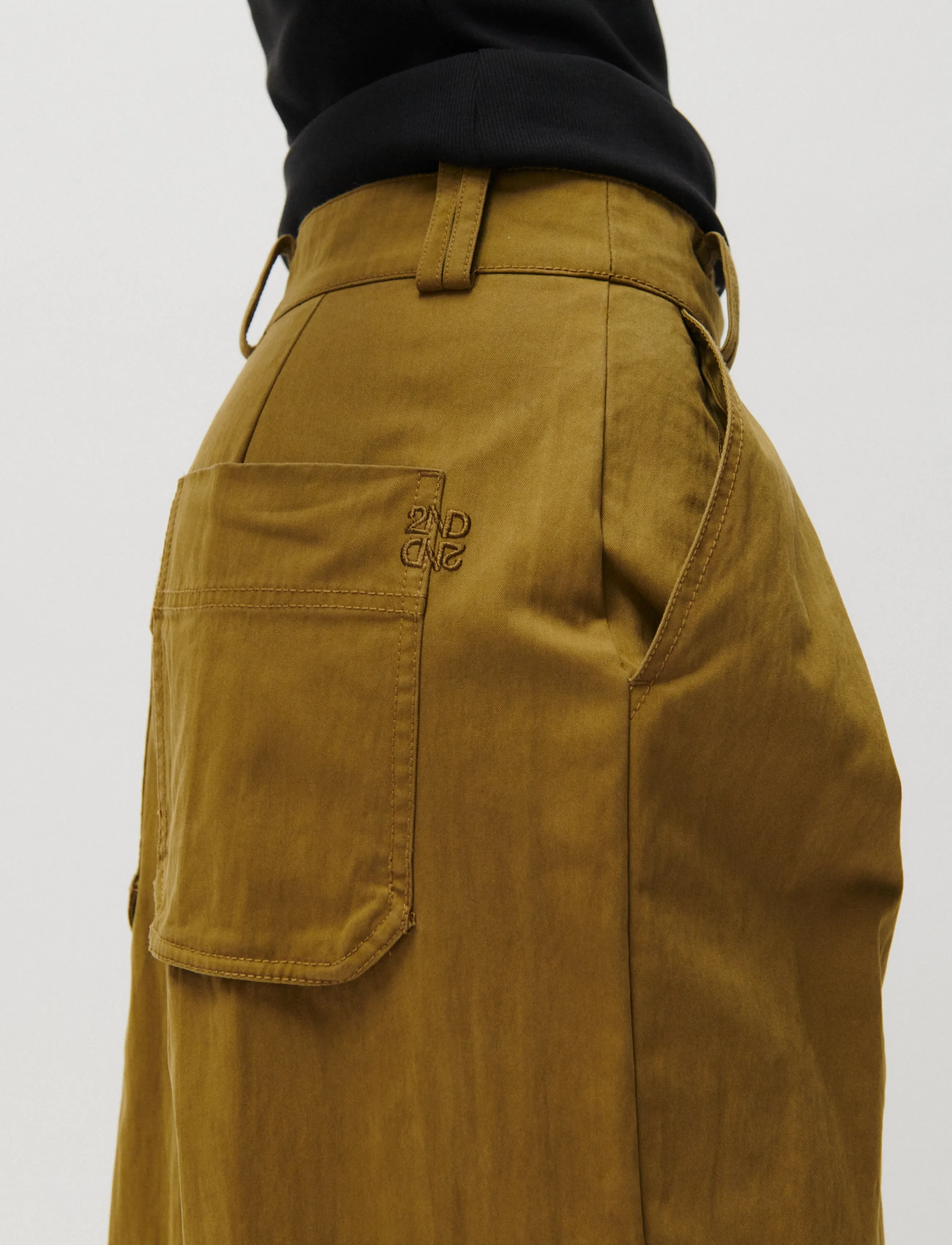 2NDDAY - 2NDArlert - Firm Cotton - bukser med brede ben - fir green - 4