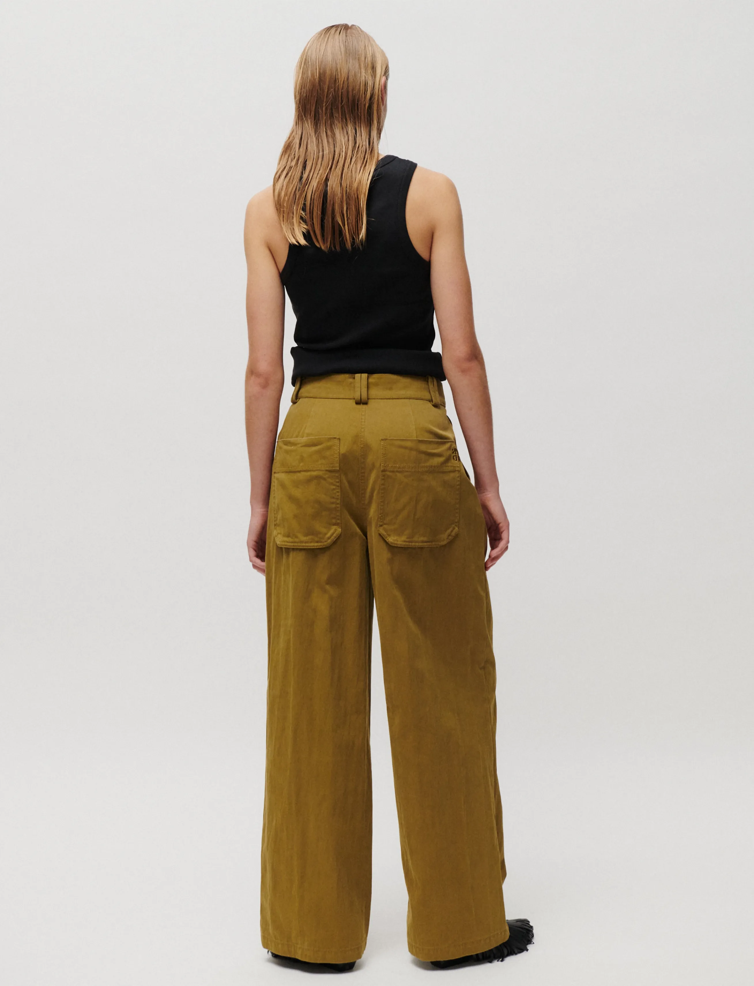 2NDDAY - 2NDArlert - Firm Cotton - bukser med brede ben - fir green - 5