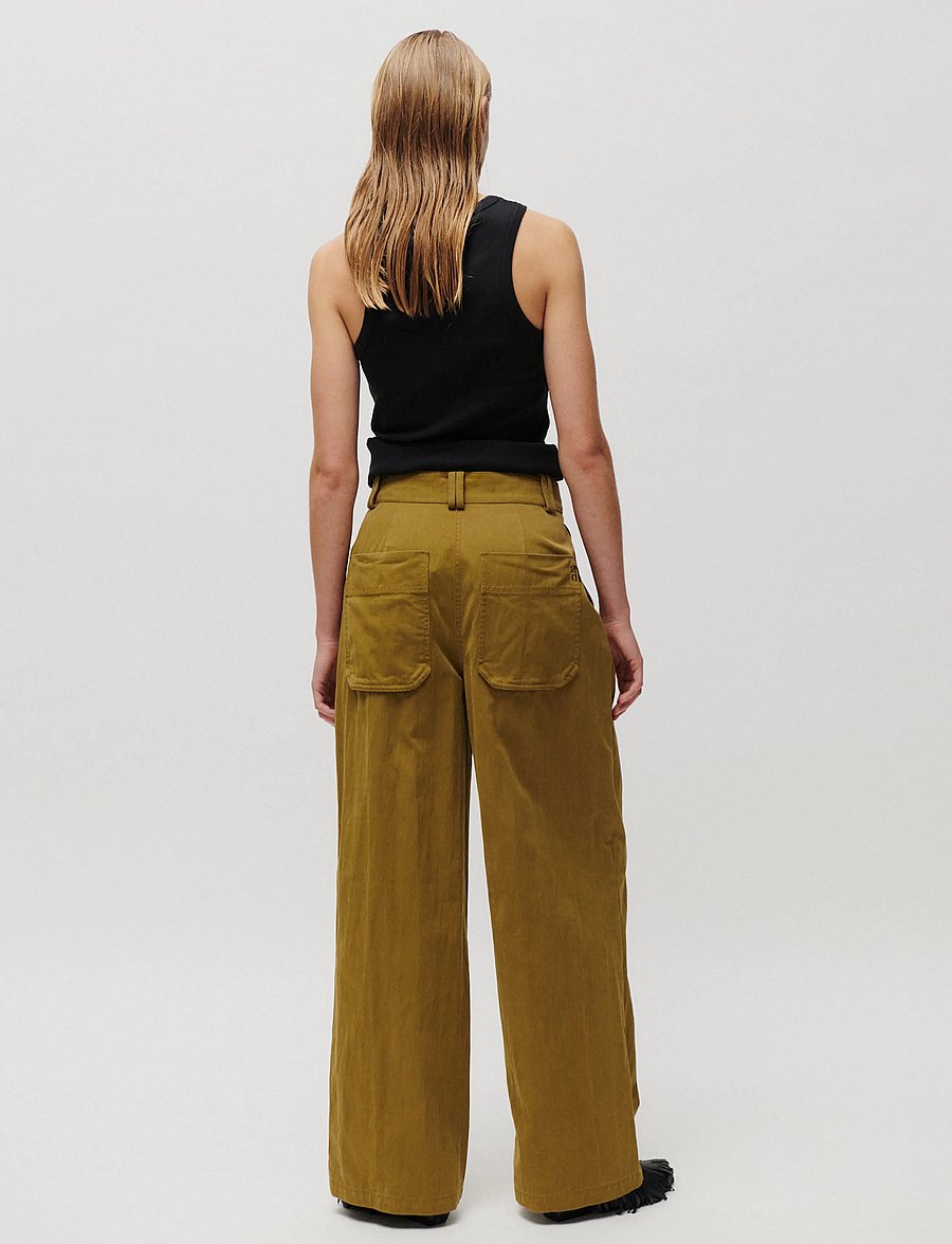 2NDDAY - 2NDArlert - Firm Cotton - bukser med brede ben - fir green - 5